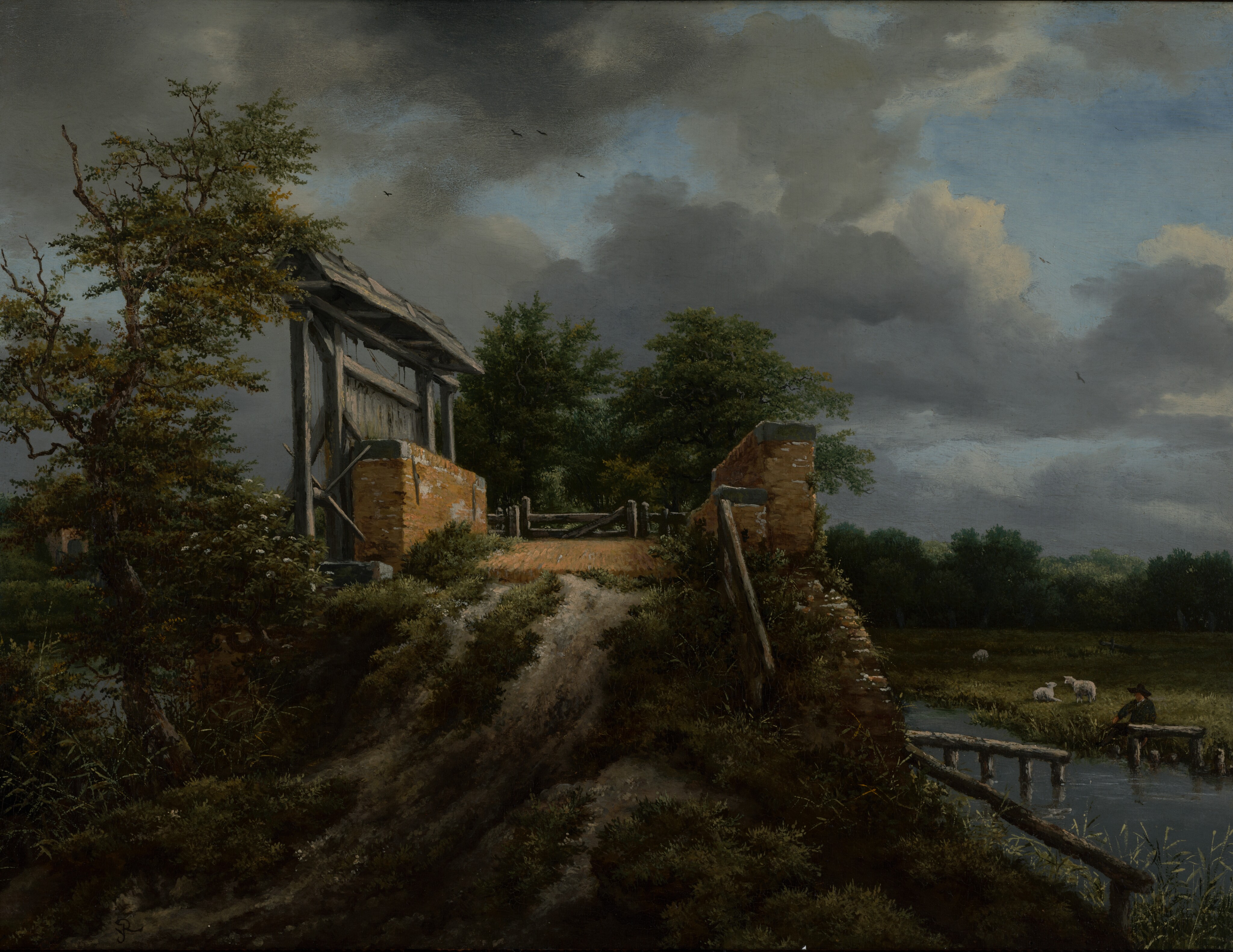 Bridge with a Sluice by Jacob van Ruisdael