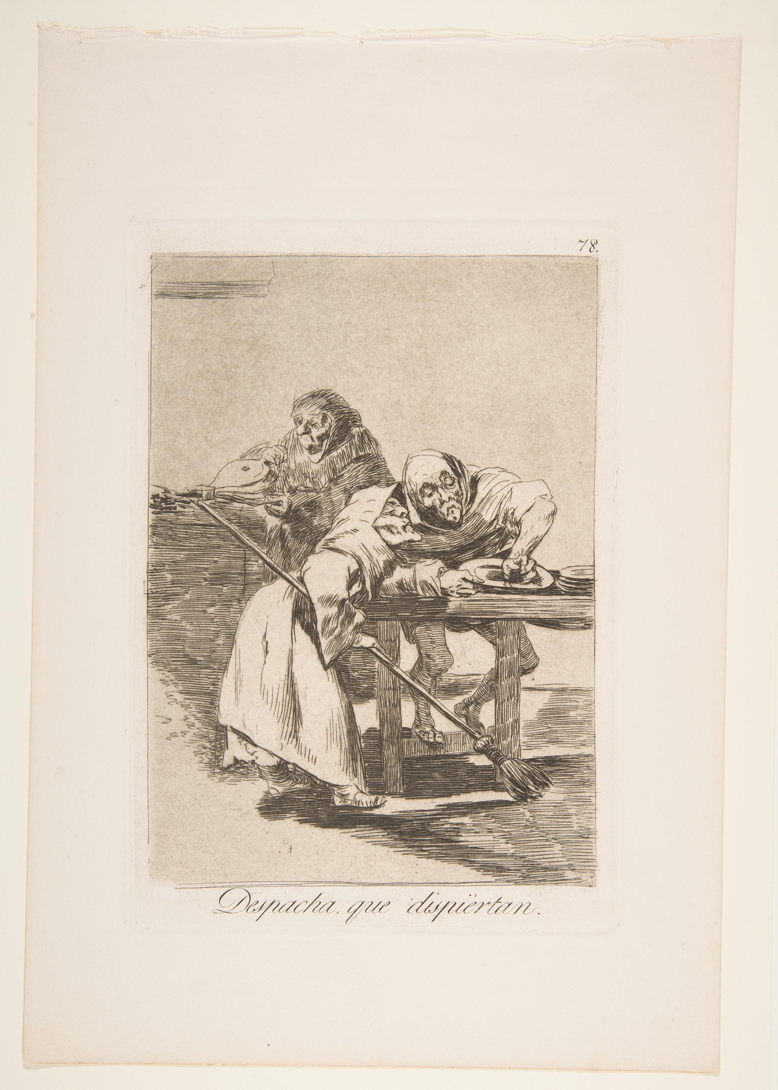 Plate 78  from "Los Caprichos": Be quick, they are waking up (Despacha, que dispiertan) by Goya (Francisco de Goya y Lucientes)