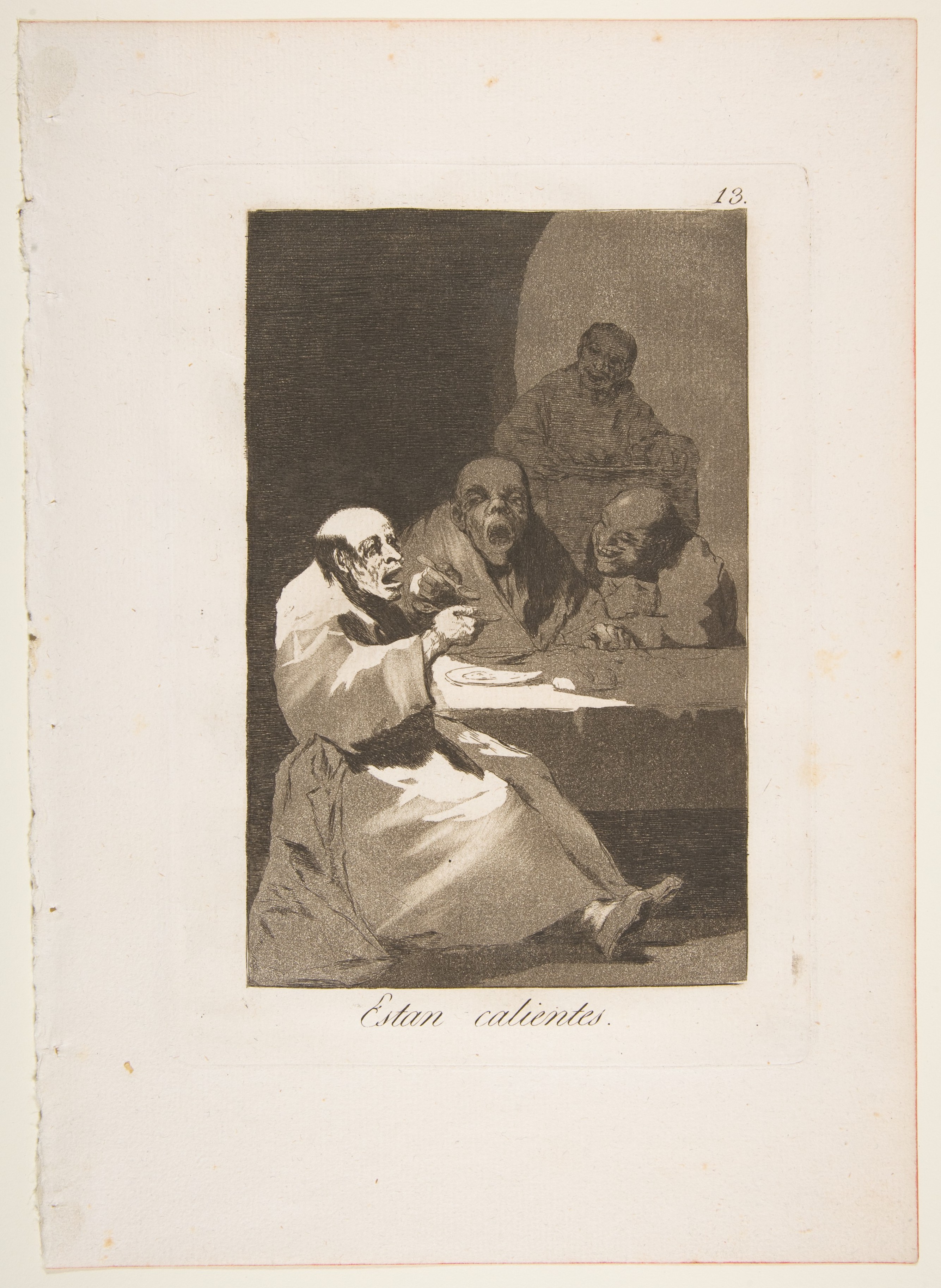 Plate 13 from "Los Caprichos": They are hot (Estan calientes) by Goya (Francisco de Goya y Lucientes)