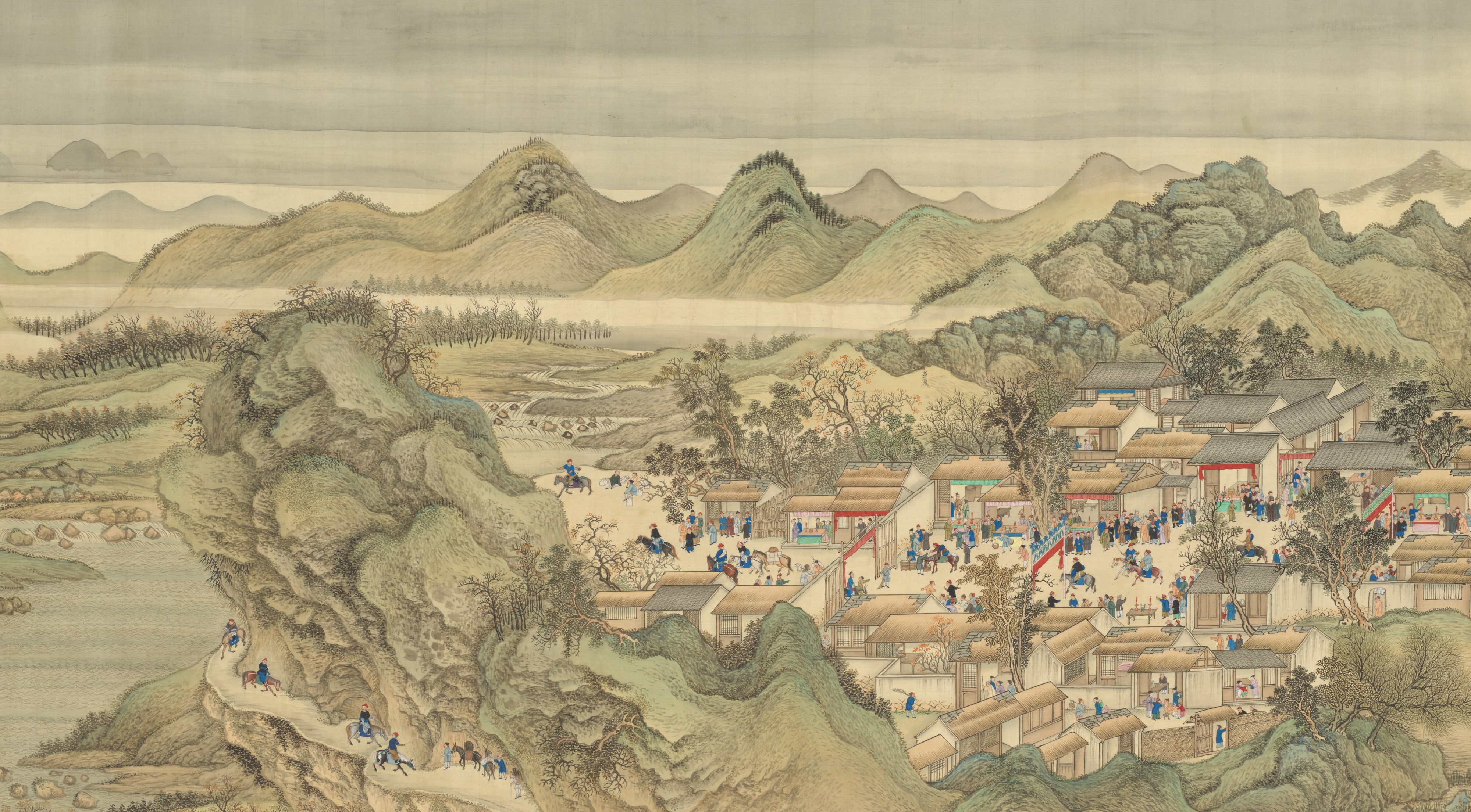 The Kangxi Emperor's Southern Inspection Tour — detail 2 by Wang Hui