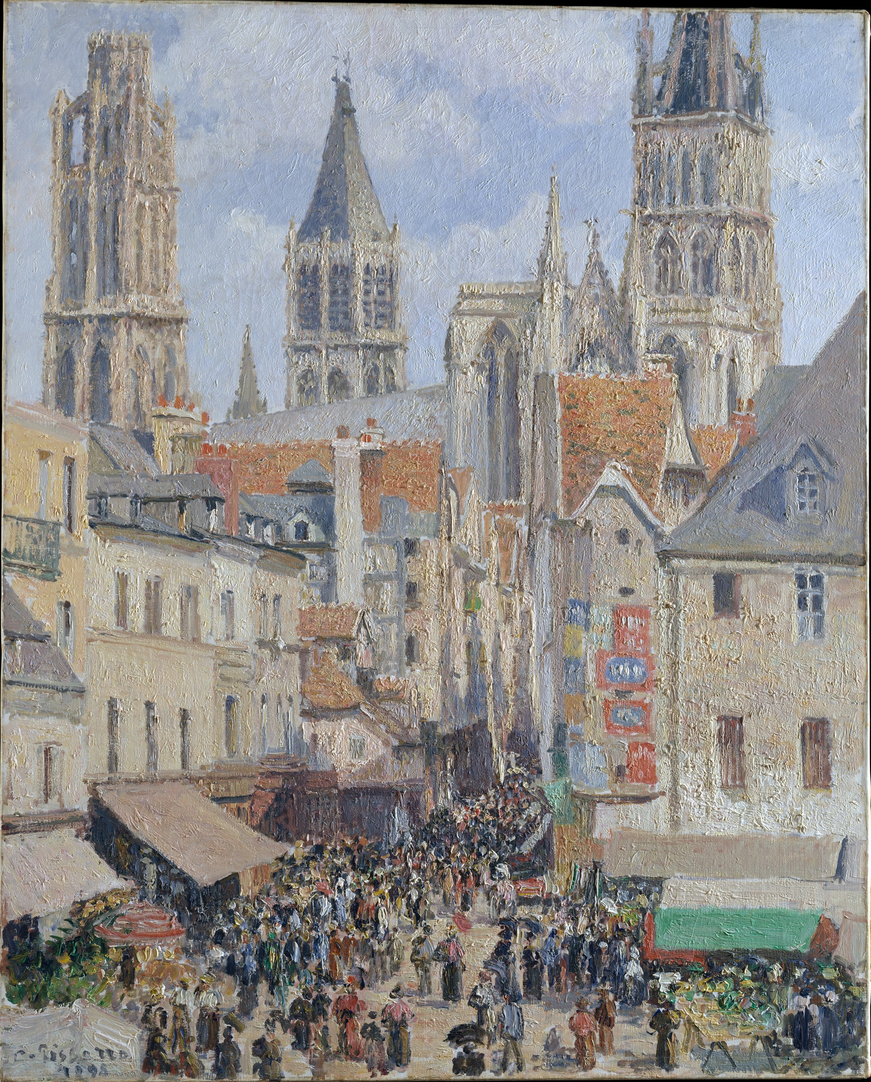 Rue de l'Epicerie, Rouen (Effect of Sunlight) by Camille Pissarro
