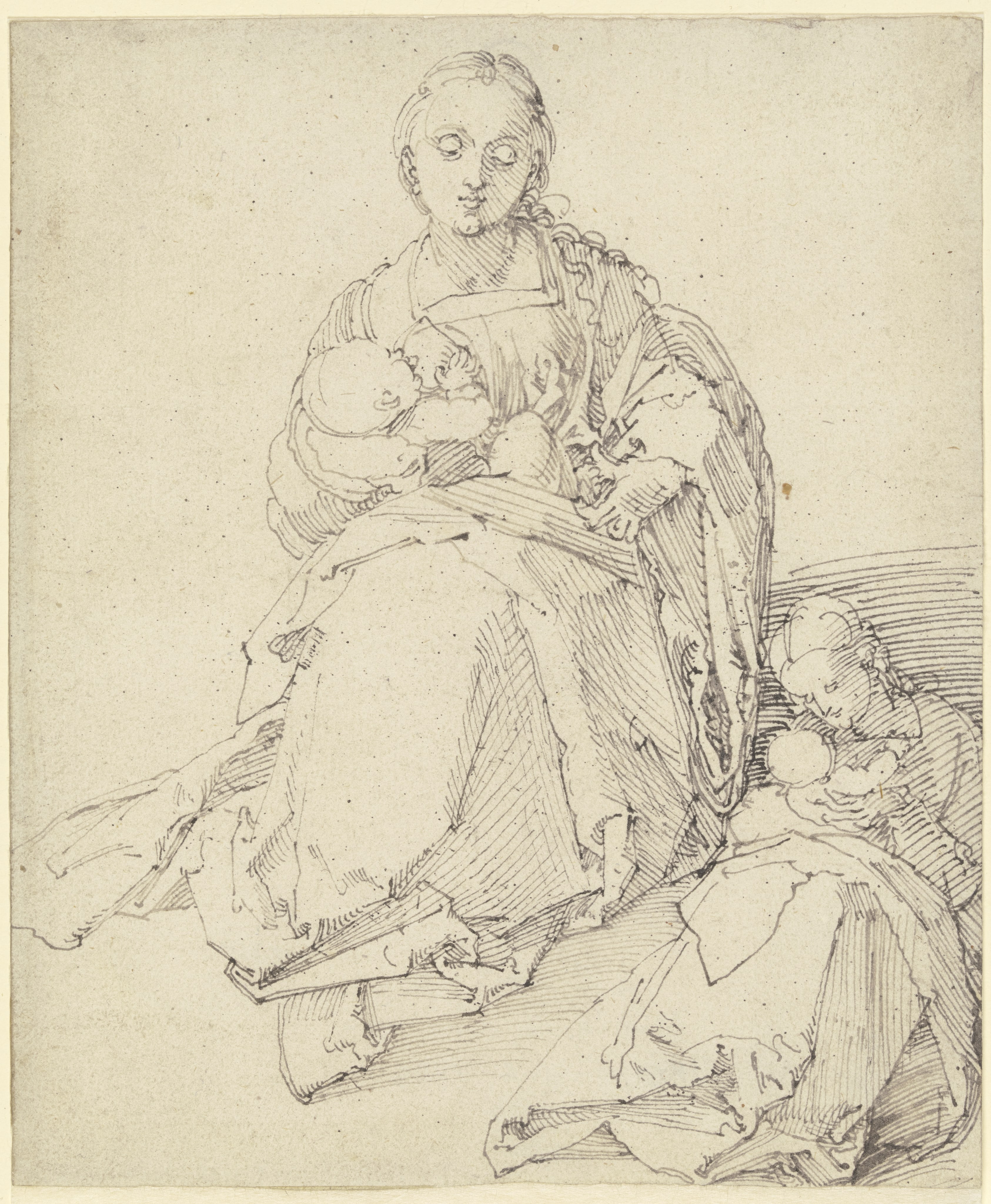 Zwei Studien zu einer Maria mit Kind by Albrecht Dürer