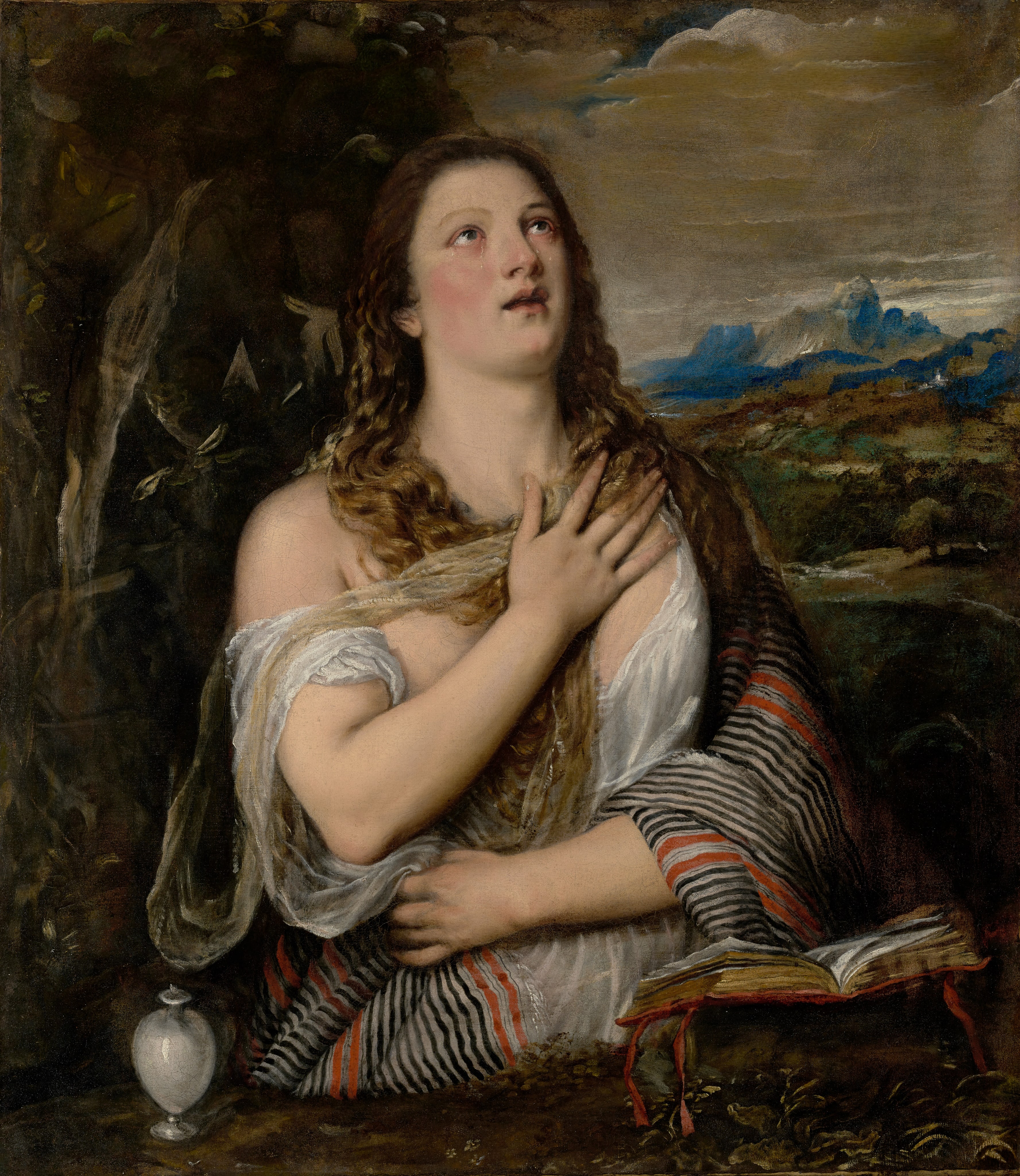 The Penitent Magdalene by Titian (Tiziano Vecellio), likely executed with some workshop assistance