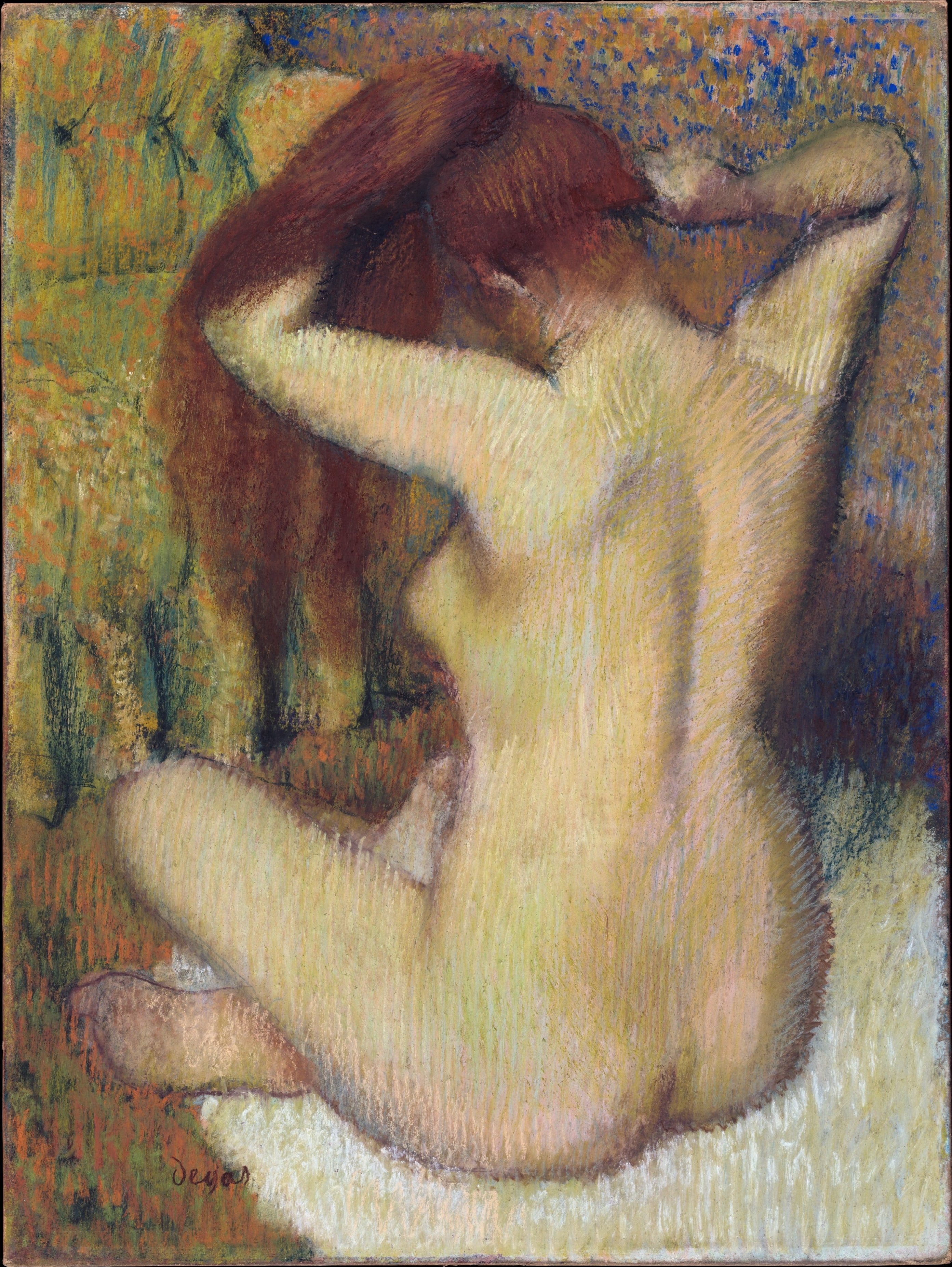 Woman Combing Her Hair by Edgar Degas