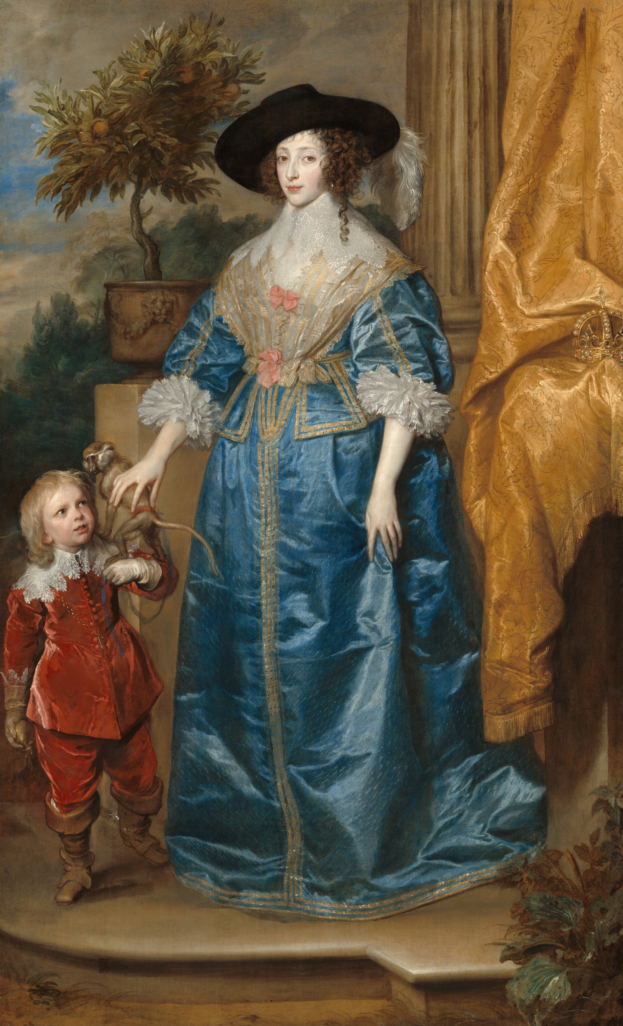 Queen Henrietta Maria with Sir Jeffrey Hudson by Anthony van Dyck