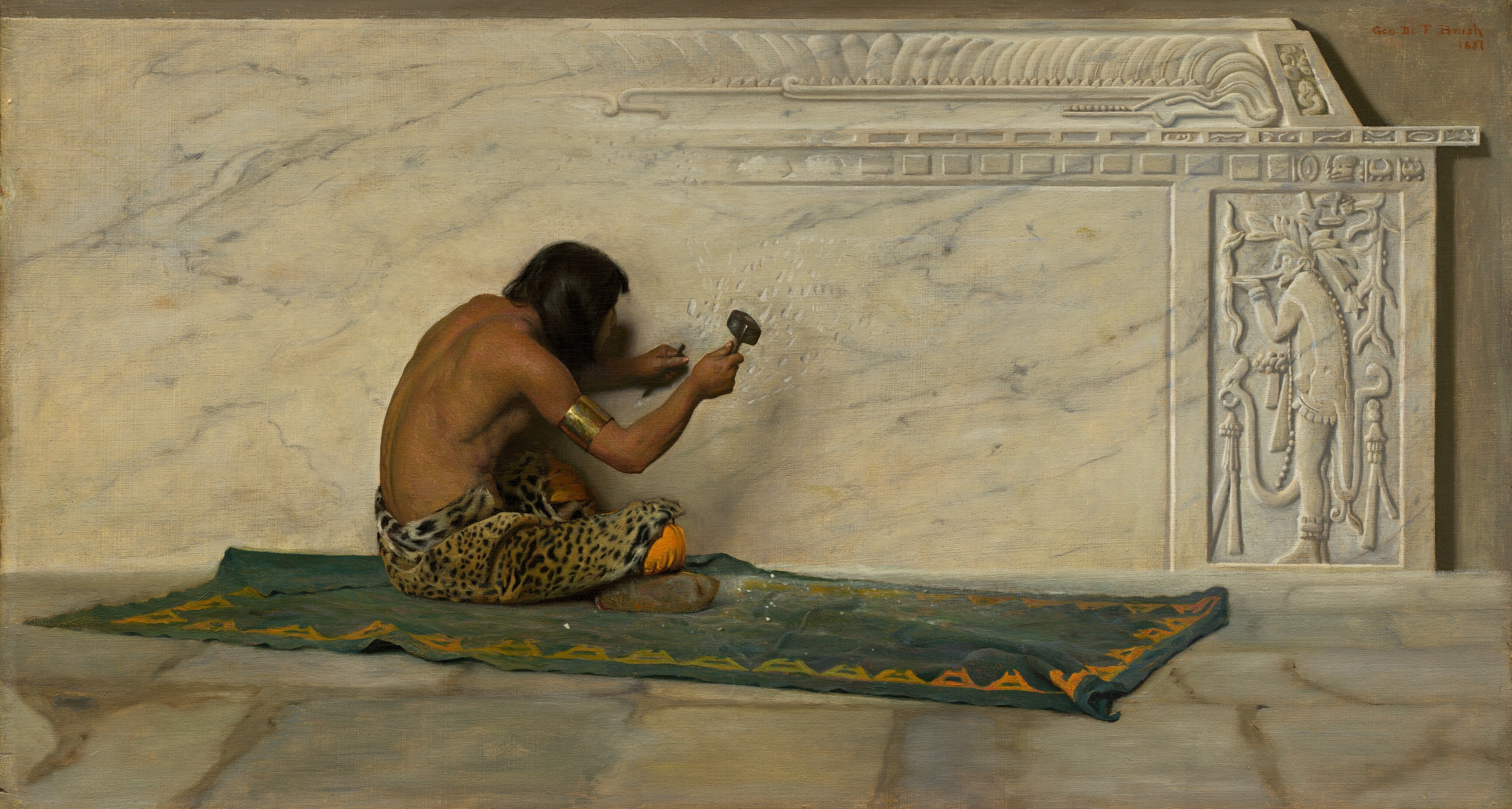 An Aztec Sculptor by George de Forest Brush