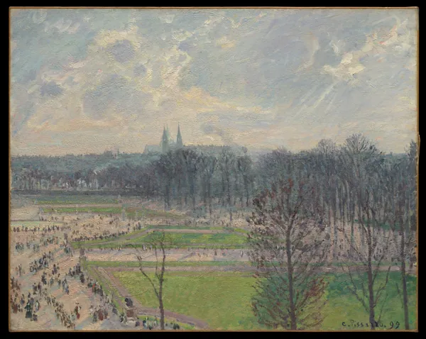 The Garden of the Tuileries on a Winter Afternoon by Camille Pissarro