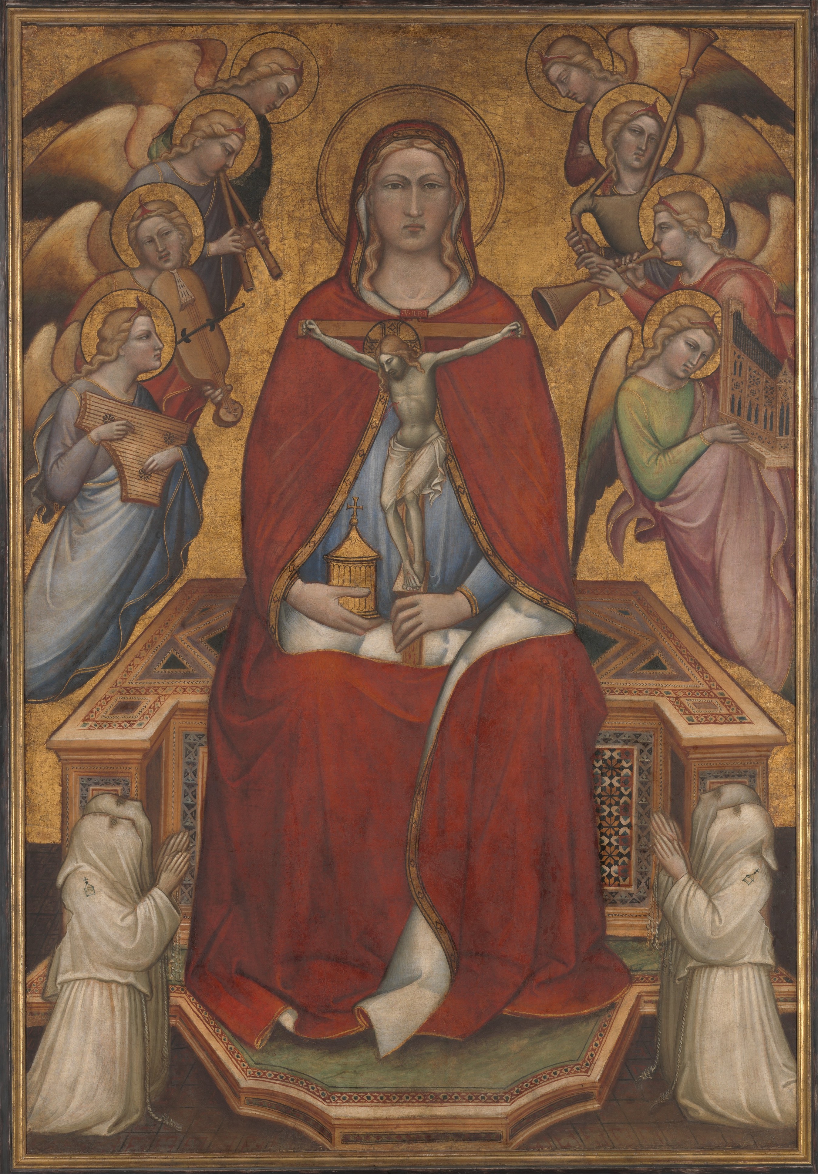Saint Mary Magdalen Holding a Crucifix; (reverse) The Flagellation by Spinello Aretino (Spinello di Luca Spinelli)