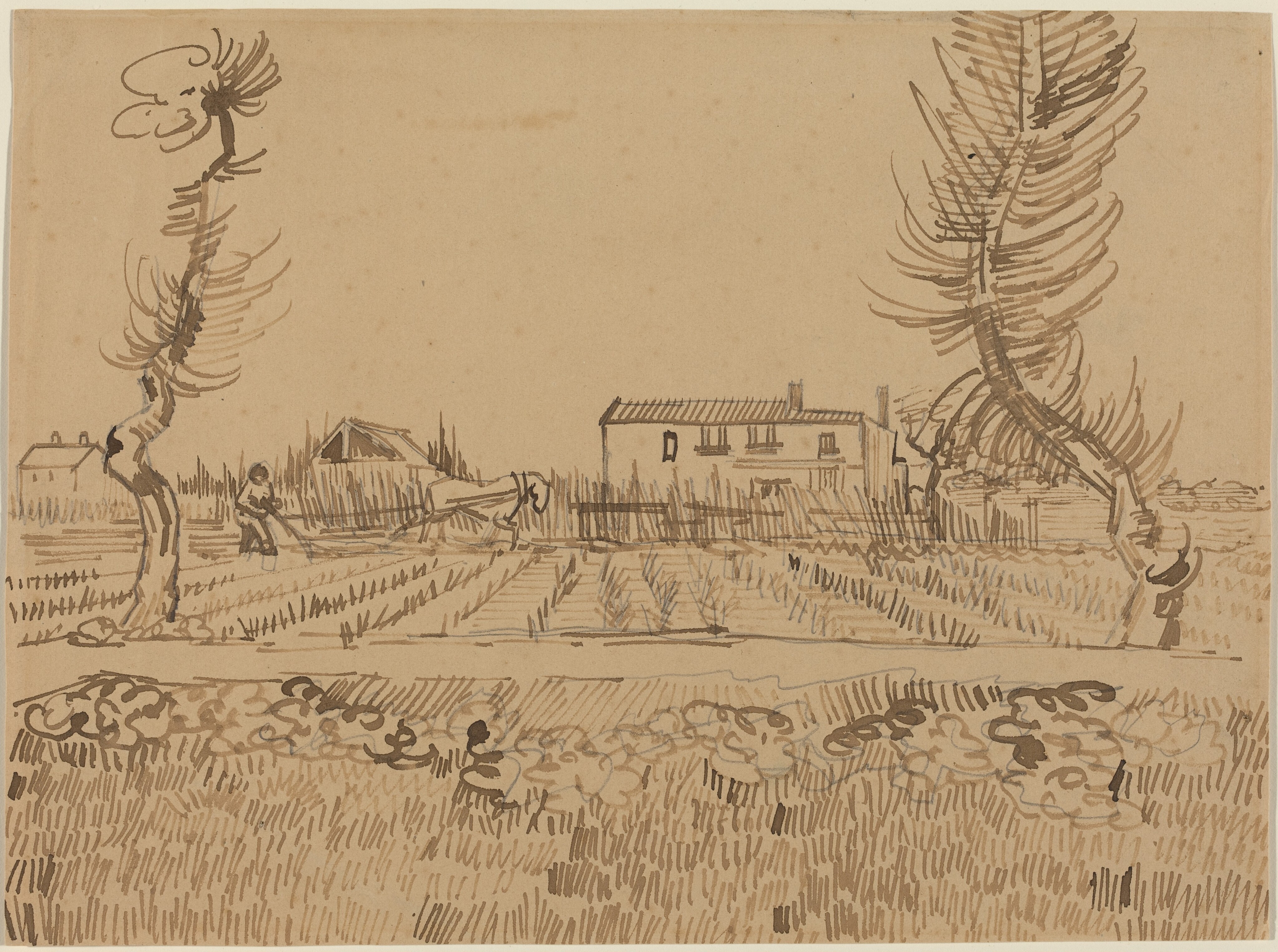 Ploughman in the Fields near Arles by Vincent van Gogh