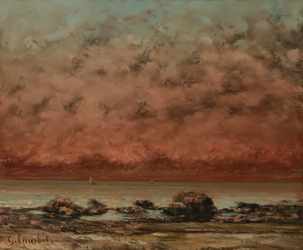 The Black Rocks at Trouville by Gustave Courbet