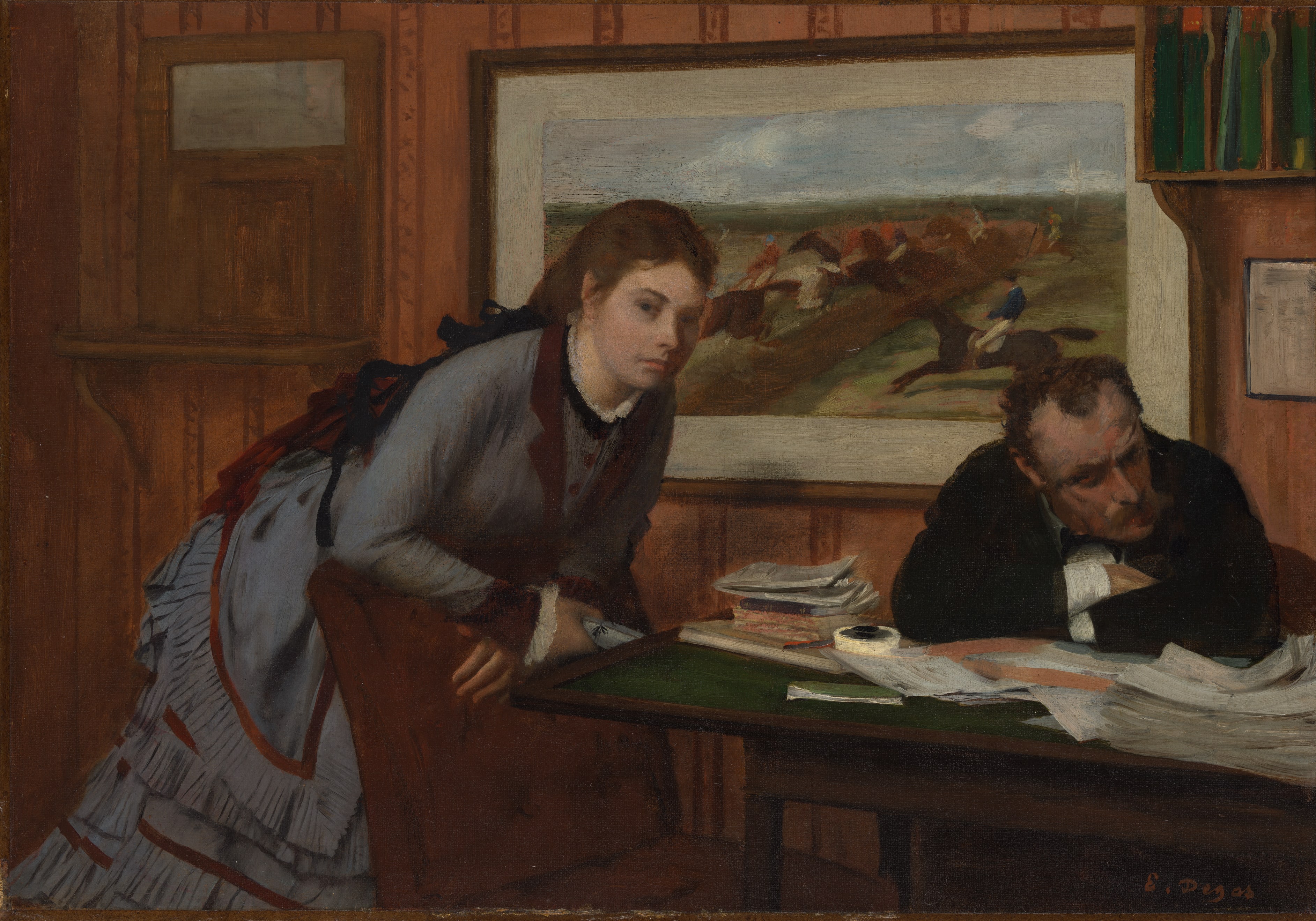 Sulking by Edgar Degas