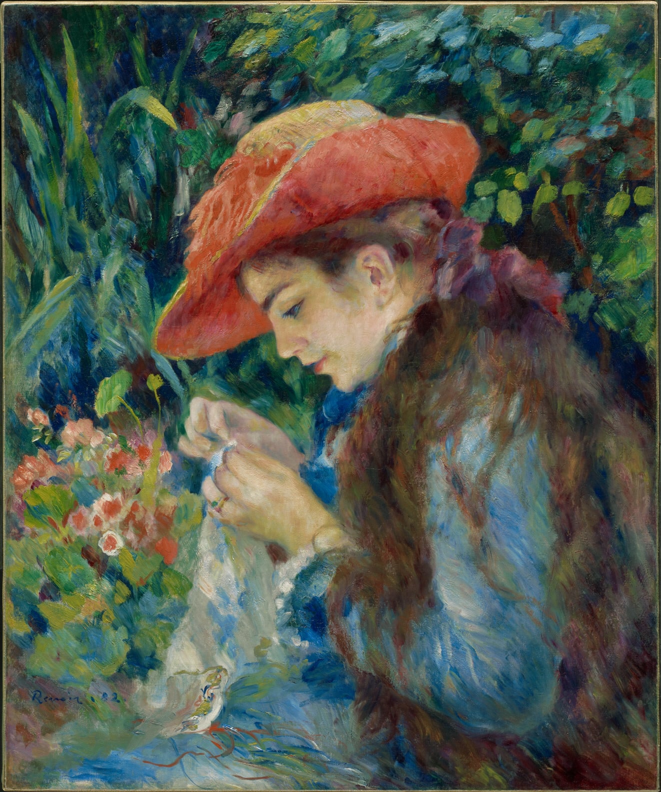 Marie-Thérèse Durand-Ruel Sewing by Pierre-Auguste Renoir