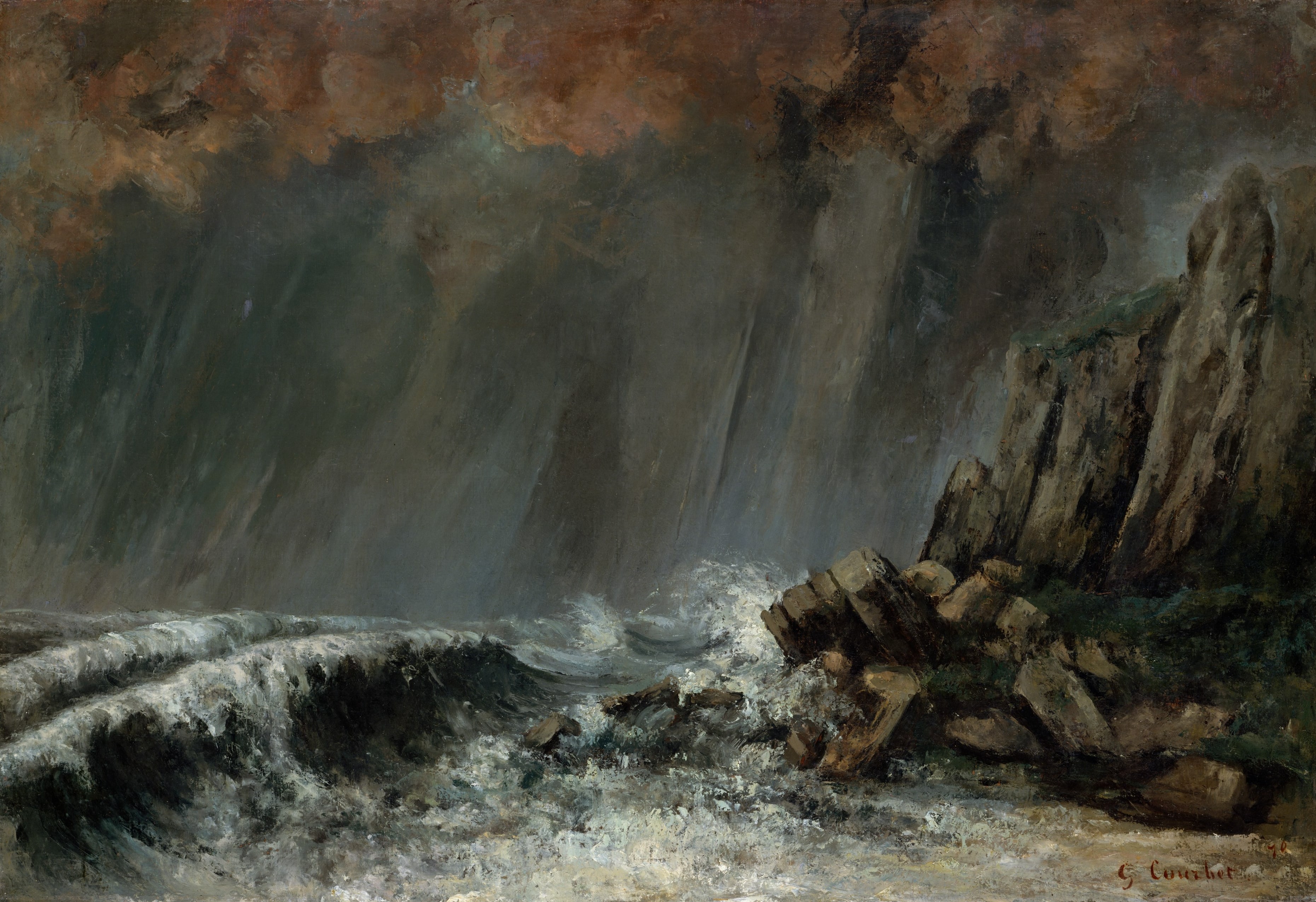 Marine: The Waterspout by Gustave Courbet