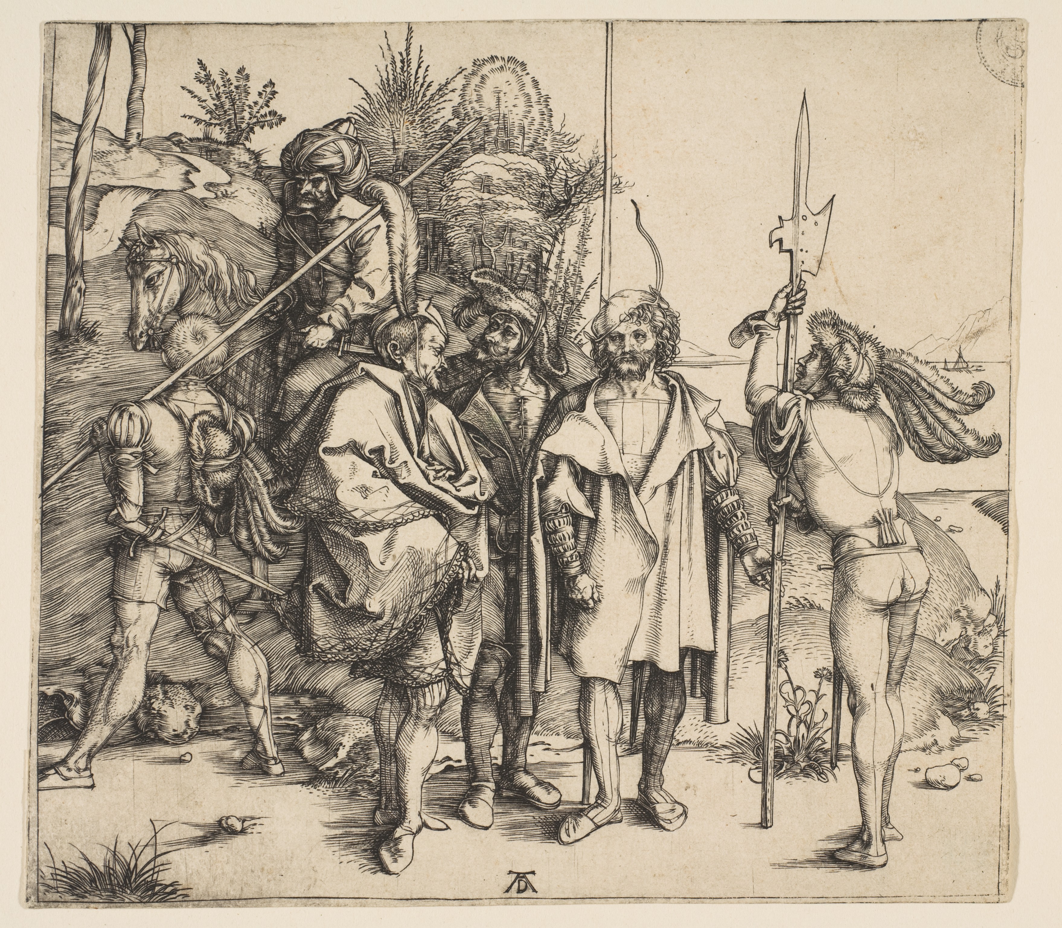 Five Foot Soldiers and a Mounted Turk by Albrecht Dürer