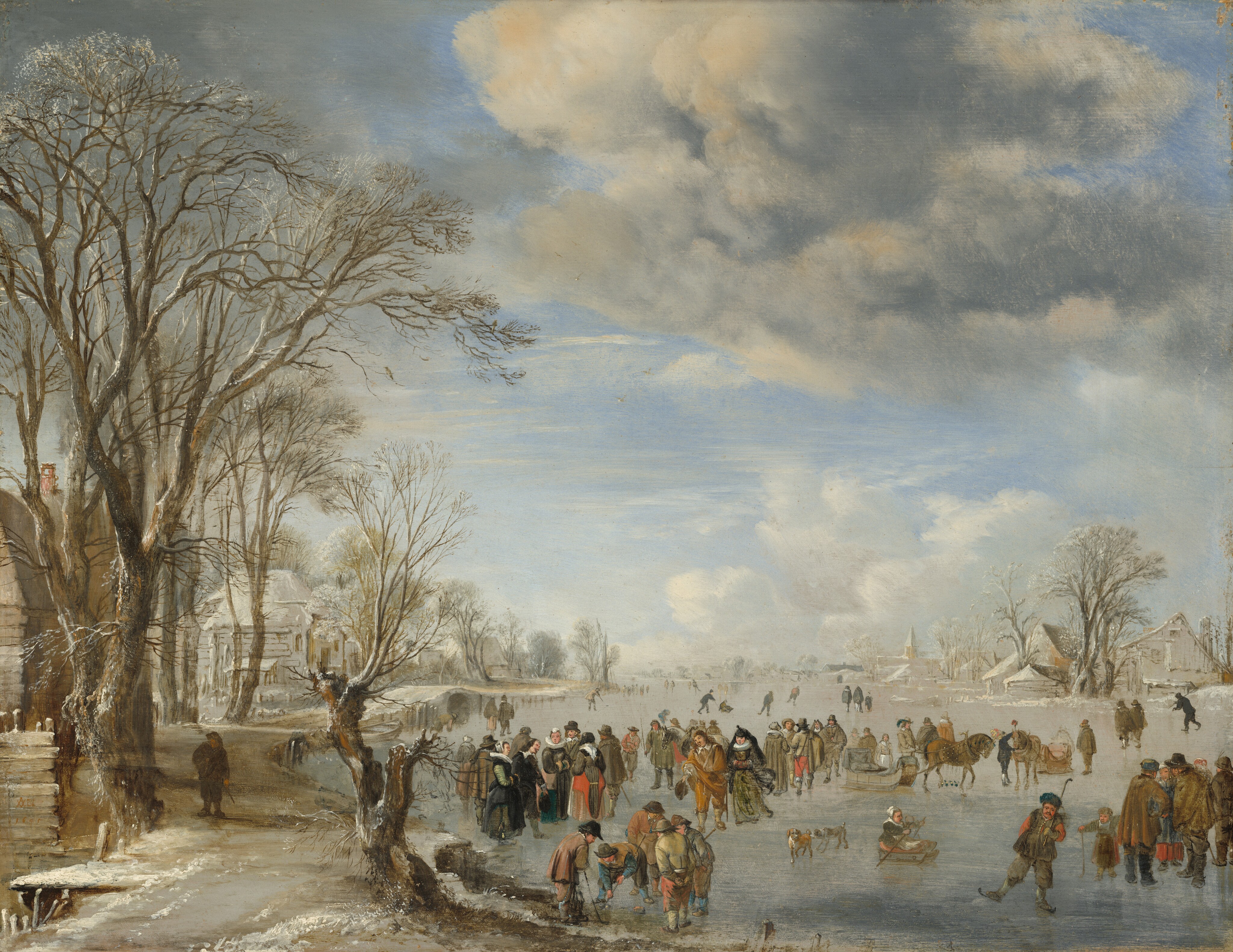 Winter in Holland: Skating Scene by Aert van der Neer