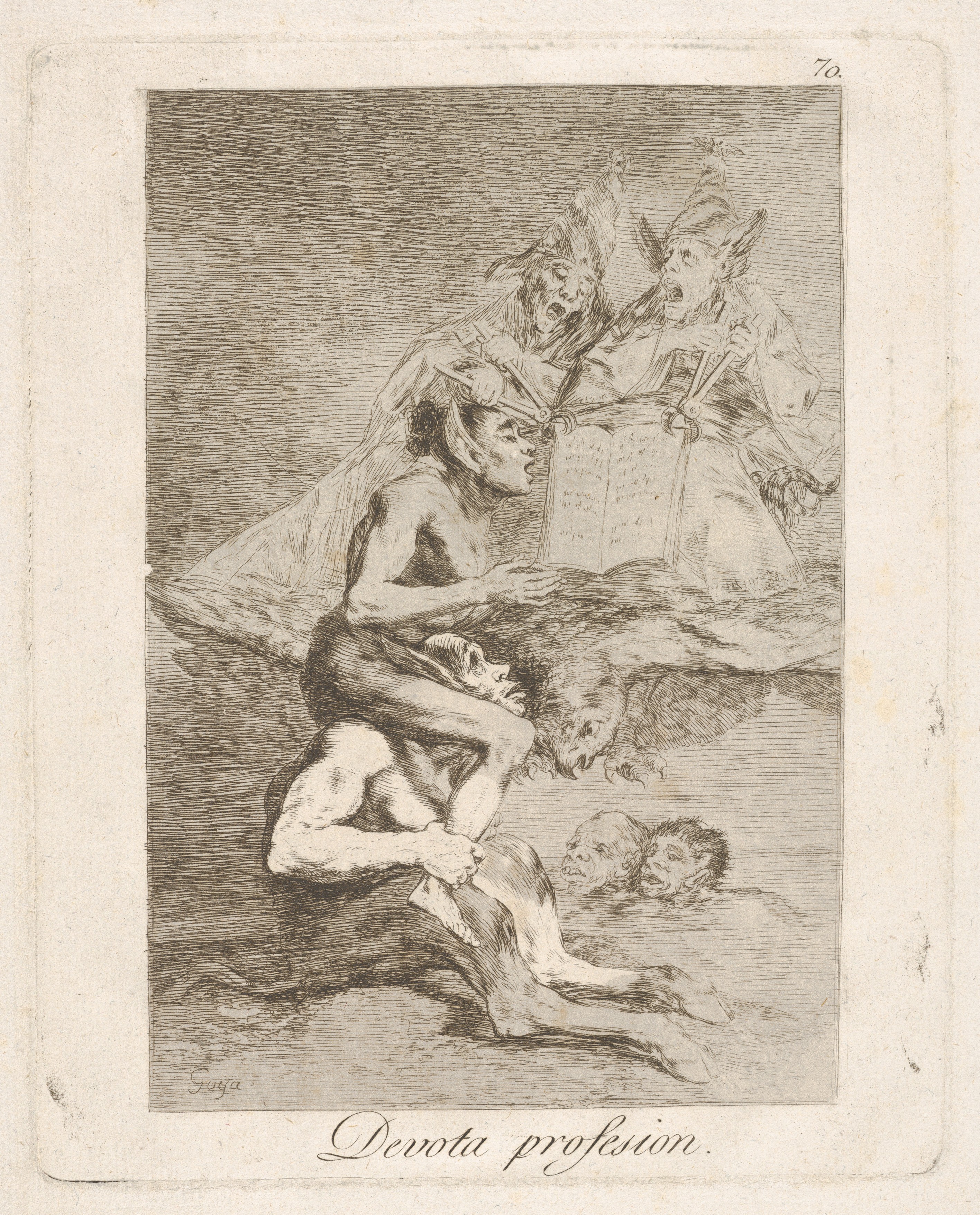 Plate 70: Devout Profession (Devota Profesion), from "Los Caprichos" by Goya (Francisco de Goya y Lucientes)