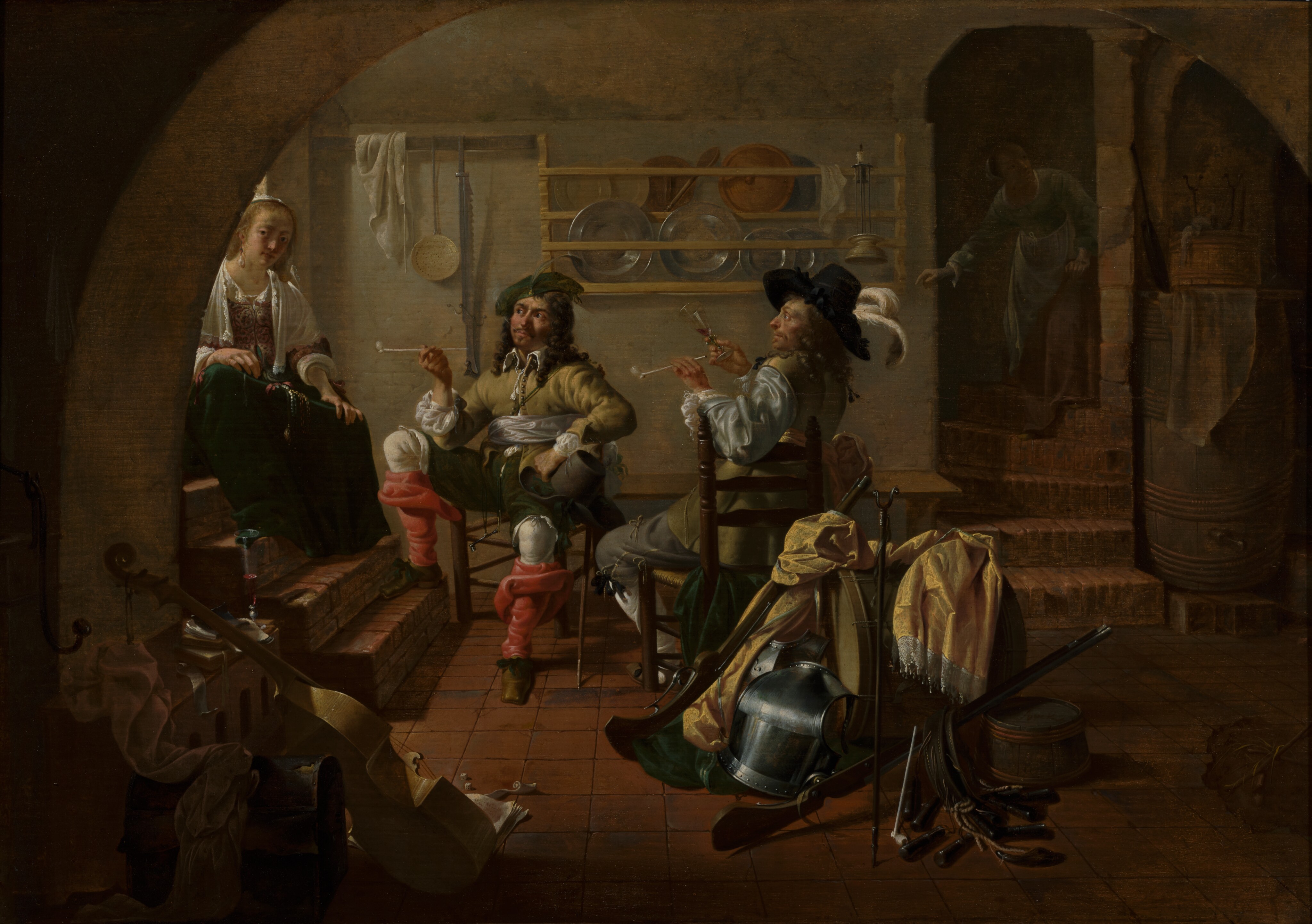 Interior with Soldiers and Women by Jacob Duck