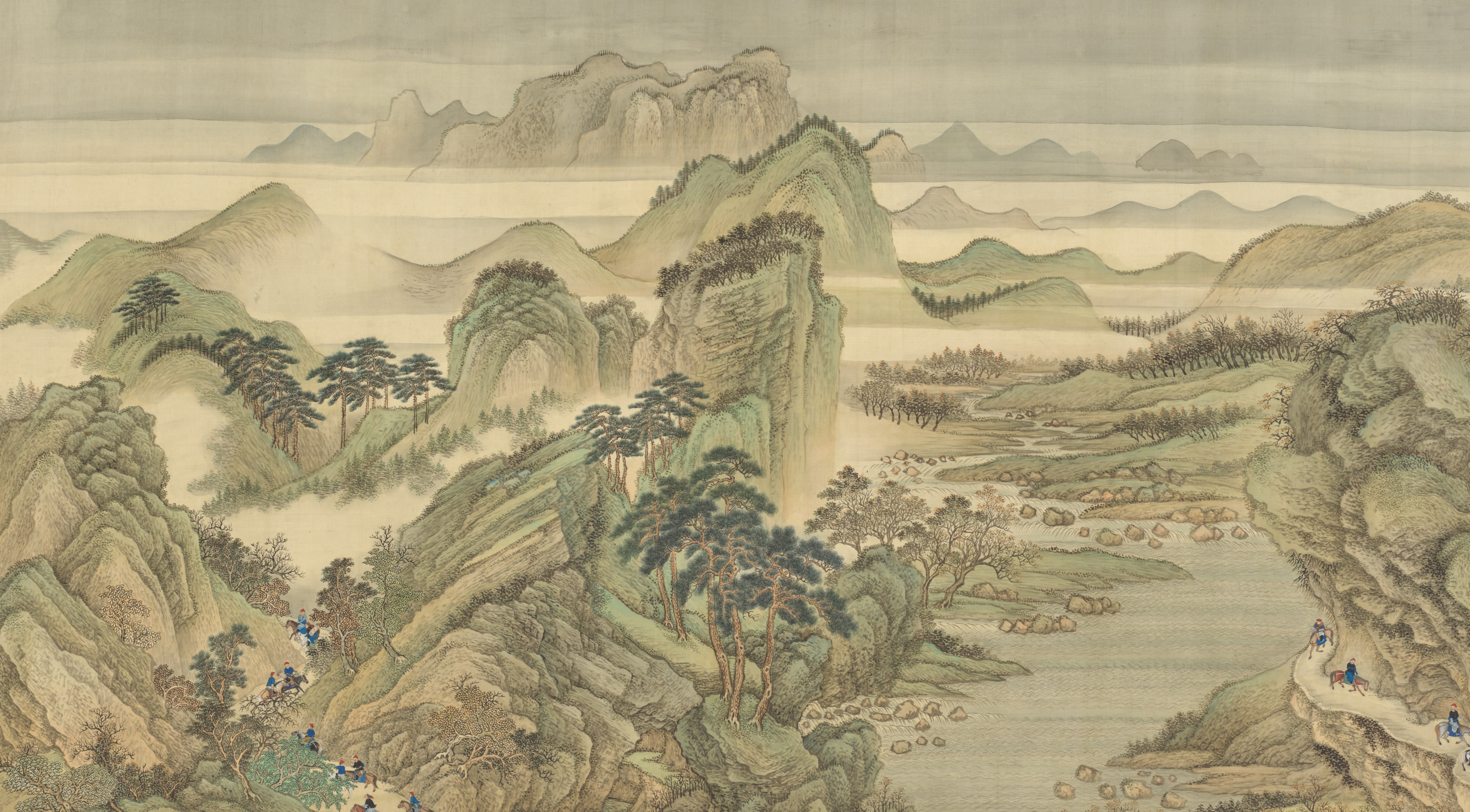 The Kangxi Emperor's Southern Inspection Tour — detail 1 by Wang Hui