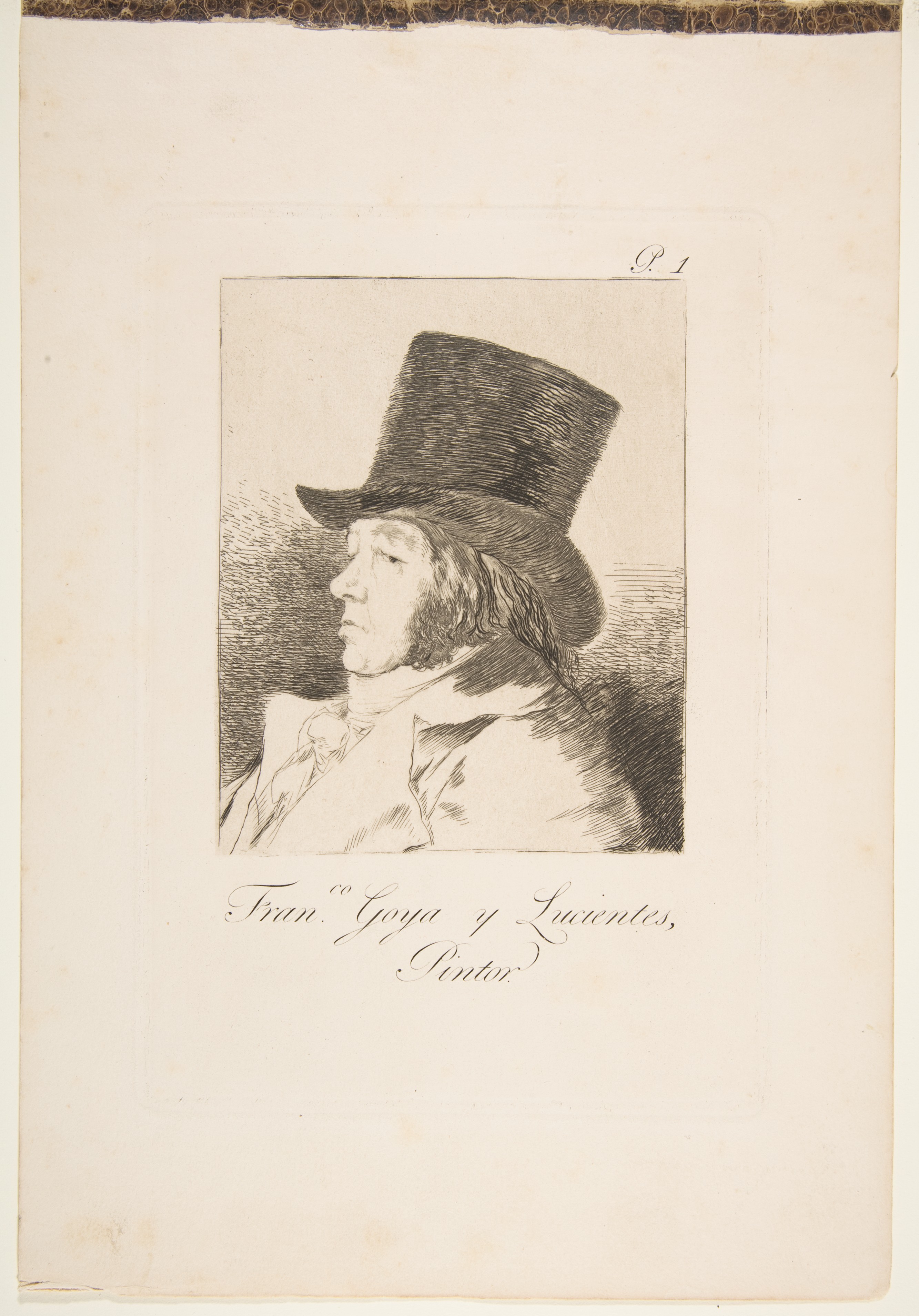 Plate 1 from "Los Caprichos": Self-portrait by Goya (Francisco de Goya y Lucientes)