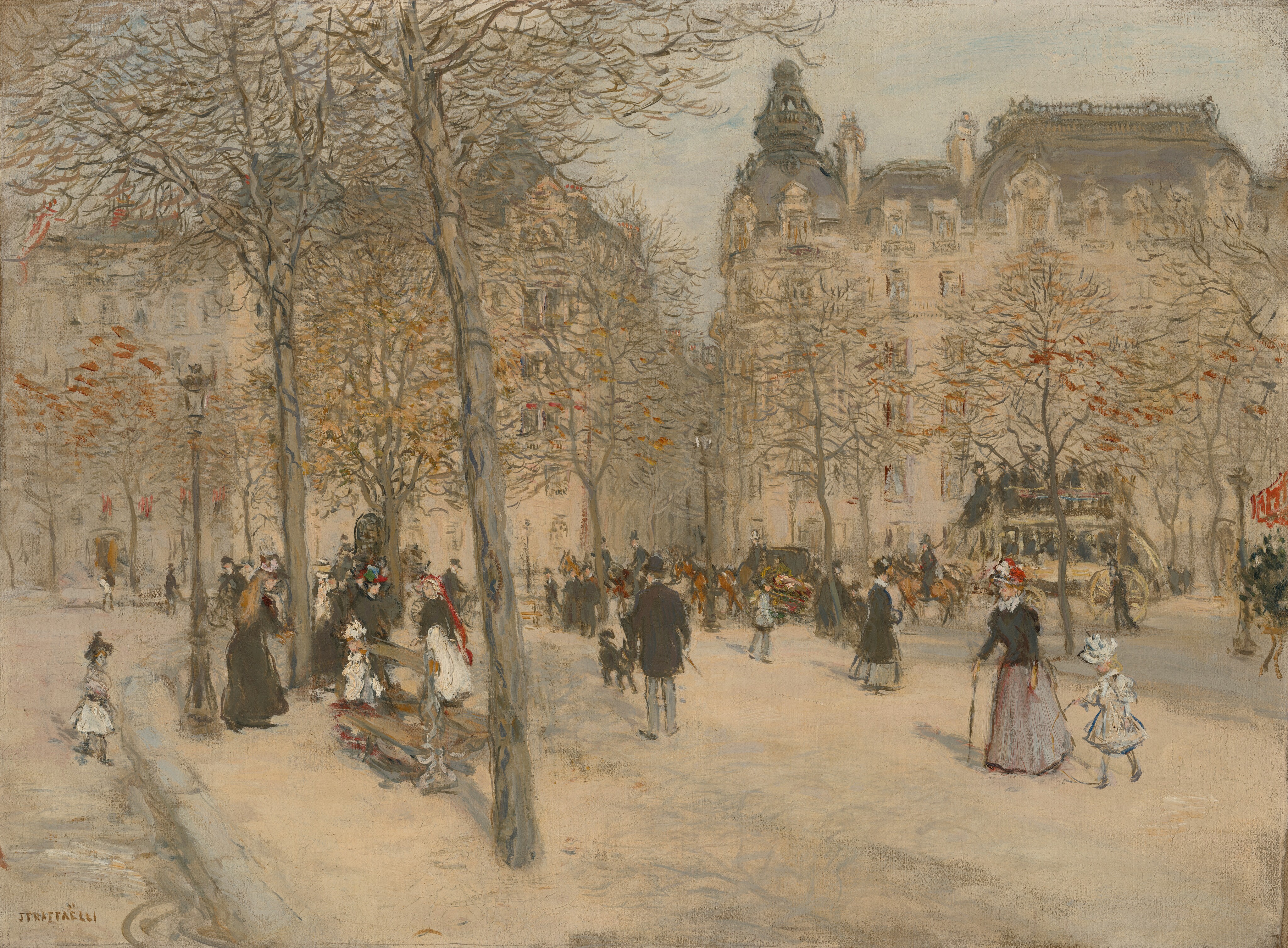 Square in Paris by Jean François Raffaëlli