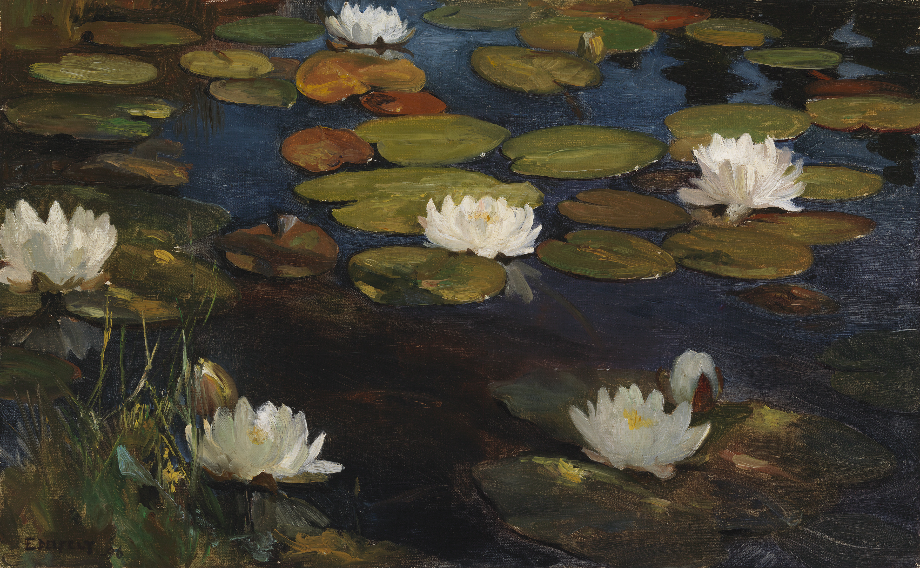 Water Lilies, study for the Youth and a Mermaid by Albert Edelfelt