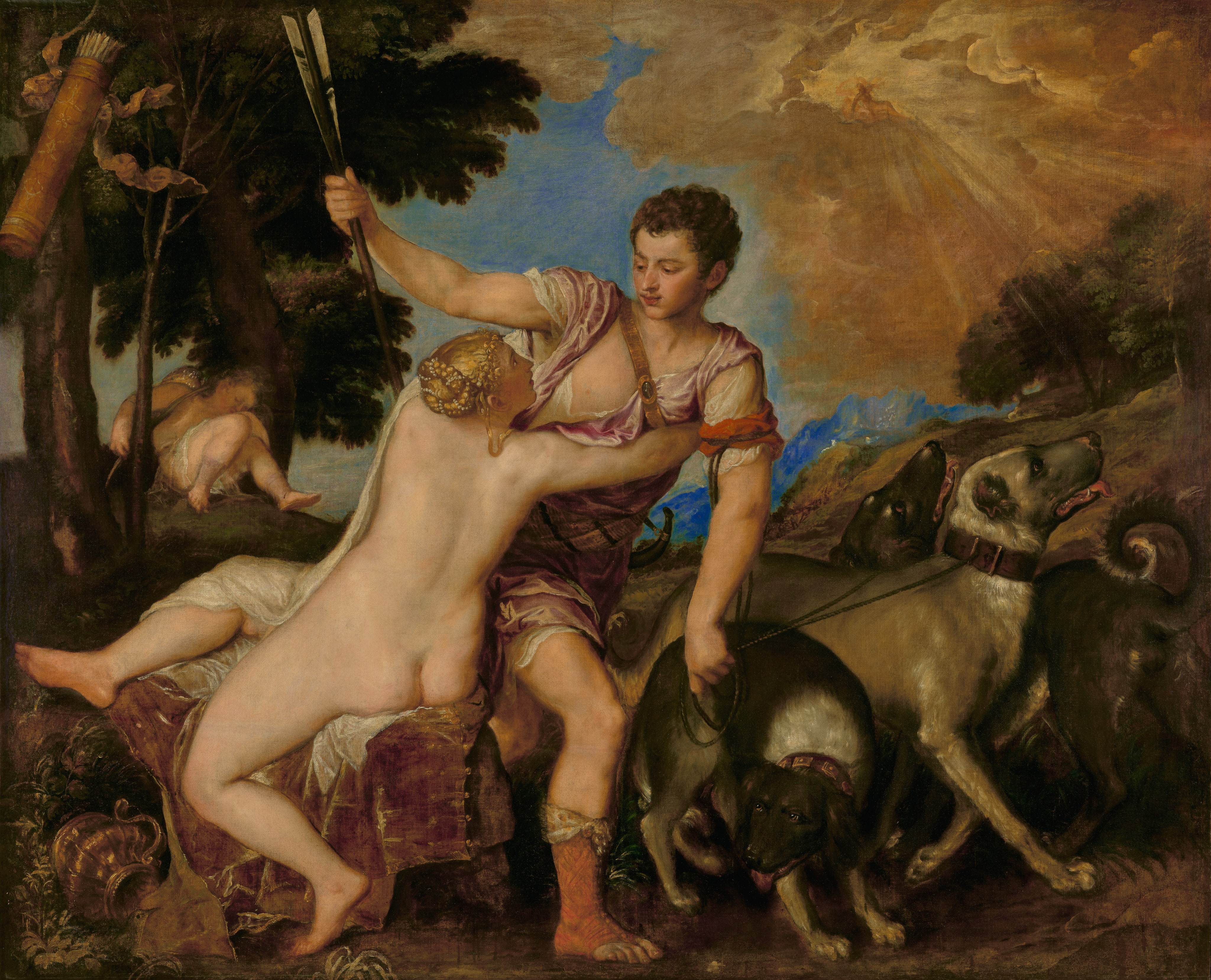 Venus and Adonis by Titian (Tiziano Vecellio)