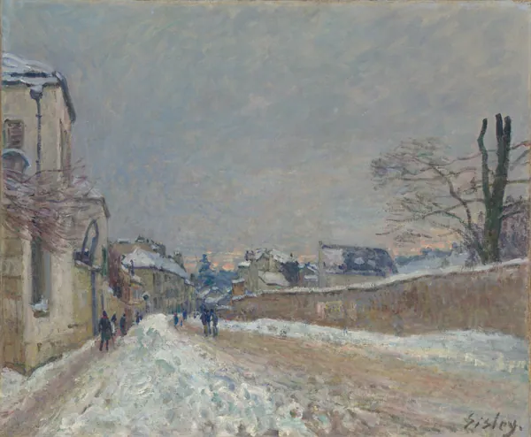 Rue Eugène Moussoir at Moret: Winter by Alfred Sisley