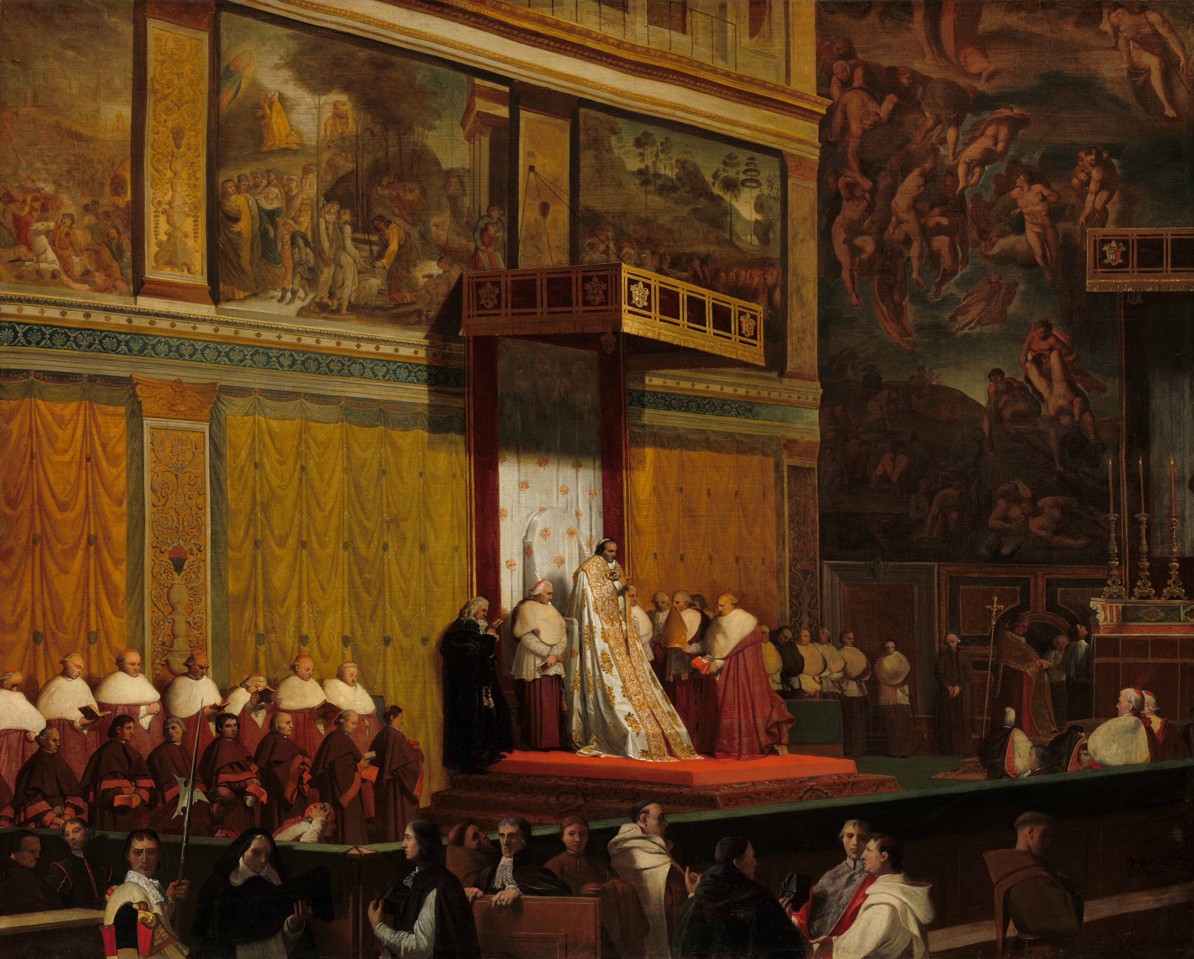 Pope Pius VII in the Sistine Chapel by Jean-Auguste-Dominique Ingres