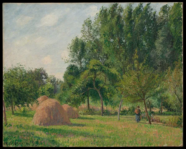 Haystacks, Morning, Eragny by Camille Pissarro
