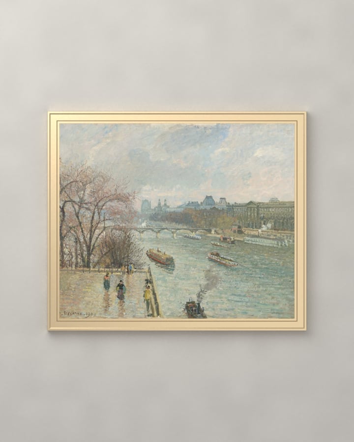 The Louvre, Afternoon, Rainy Weather, Camille Pissarro