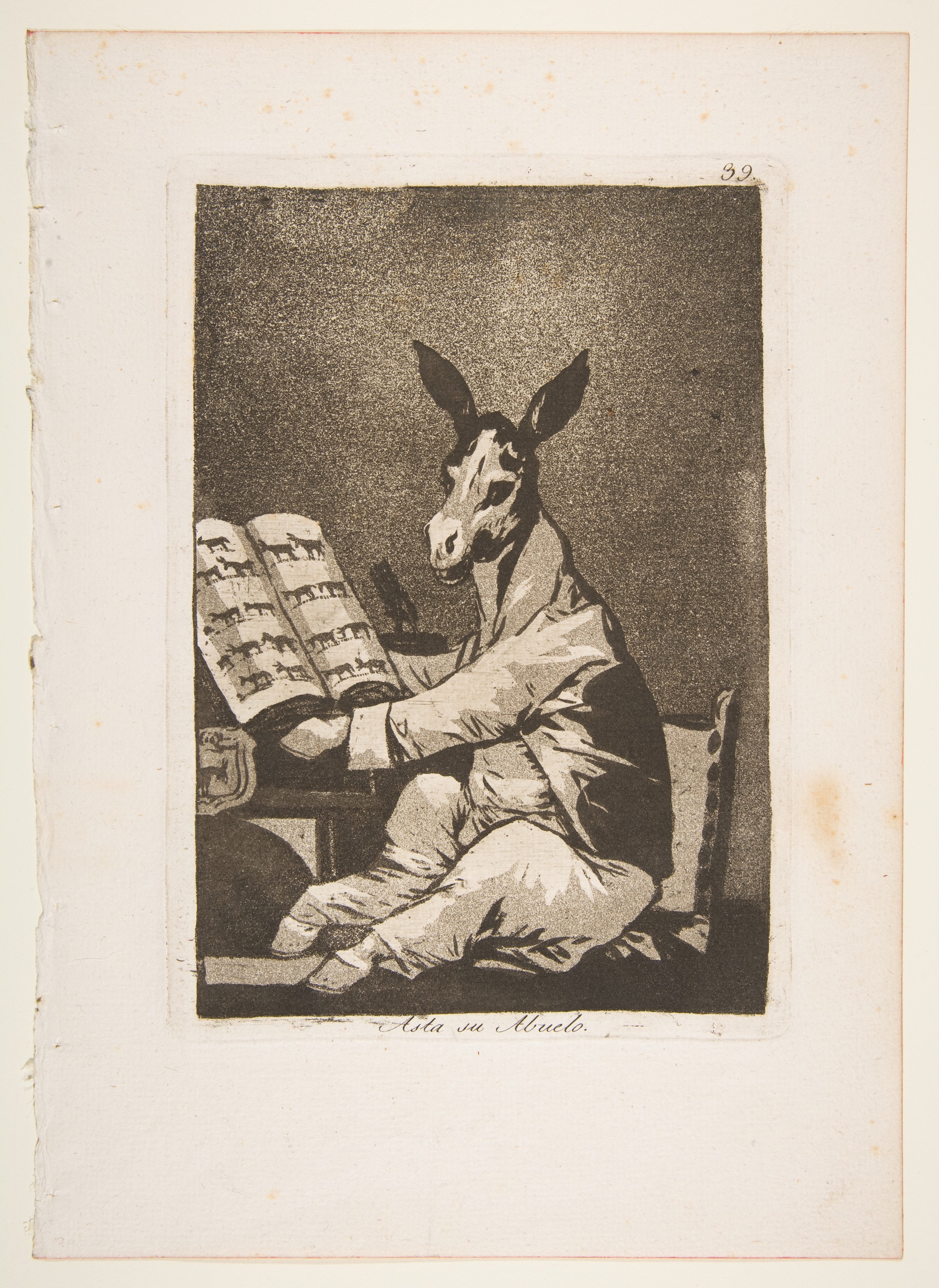 Plate 39 from "Los Caprichos": And so was his grandfather (Asta su Abuelo) by Goya (Francisco de Goya y Lucientes)