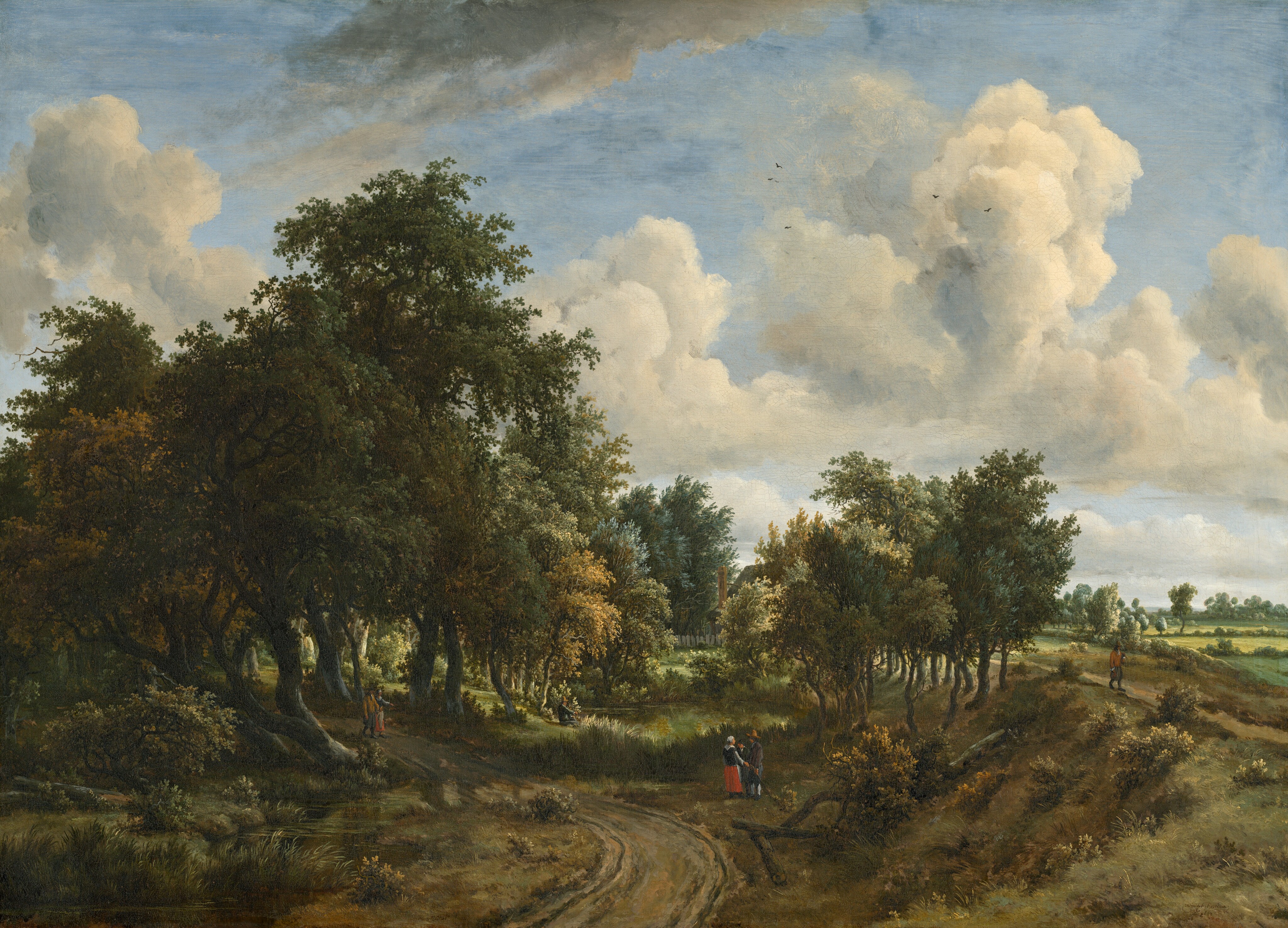 A Wooded Landscape by Meindert Hobbema
