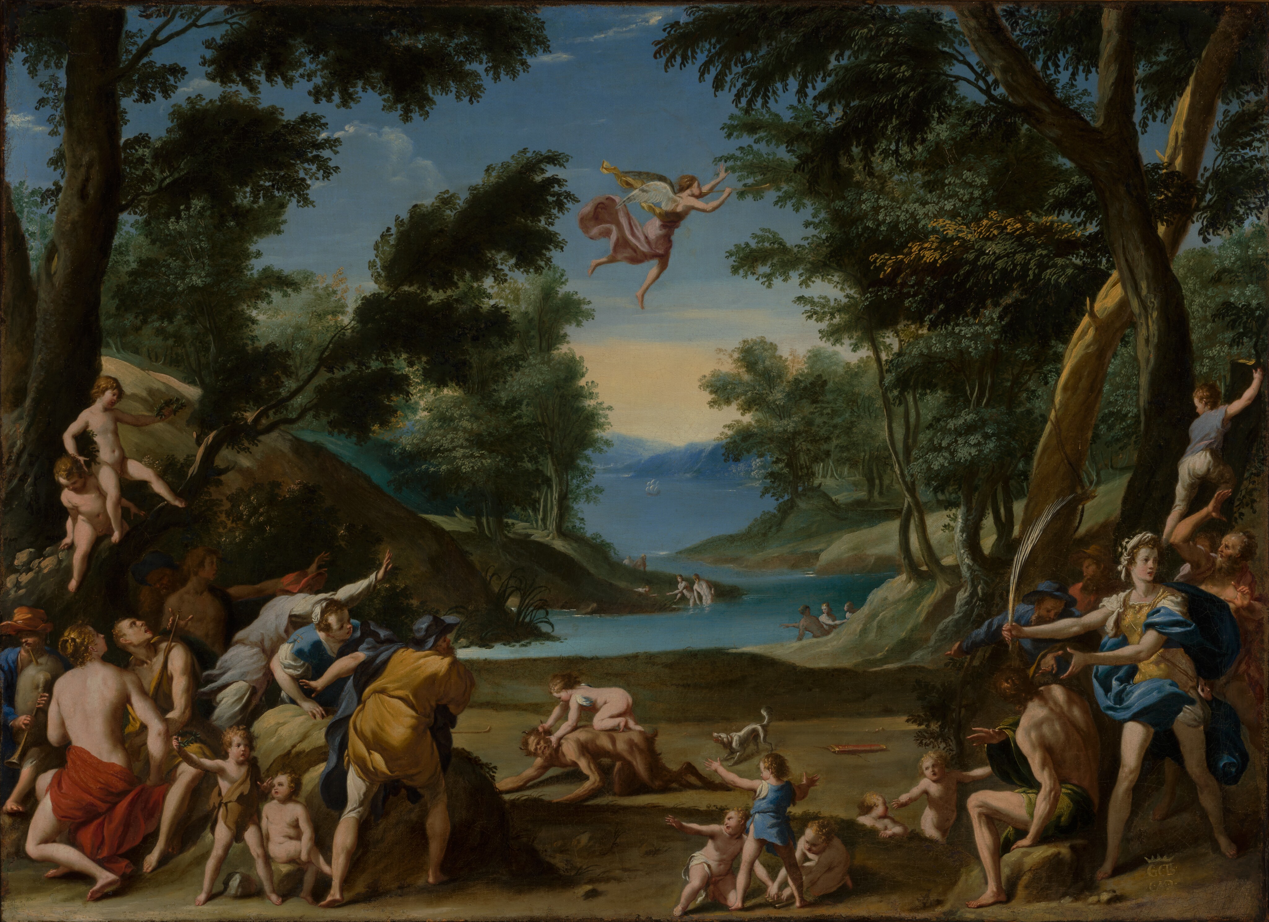Cupid and Pan by Federico Zuccaro