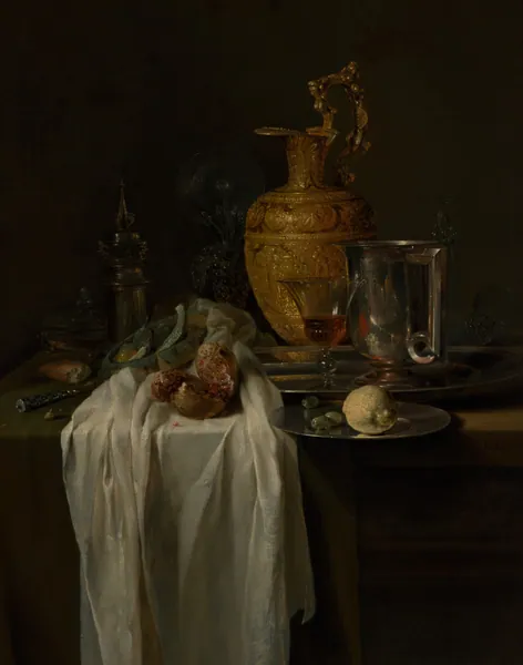 Still Life with Ewer, Vessels, and Pomegranate by Willem Kalf