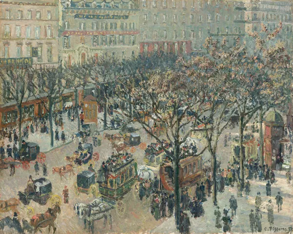 Boulevard des Italiens, Morning, Sunlight by Camille Pissarro