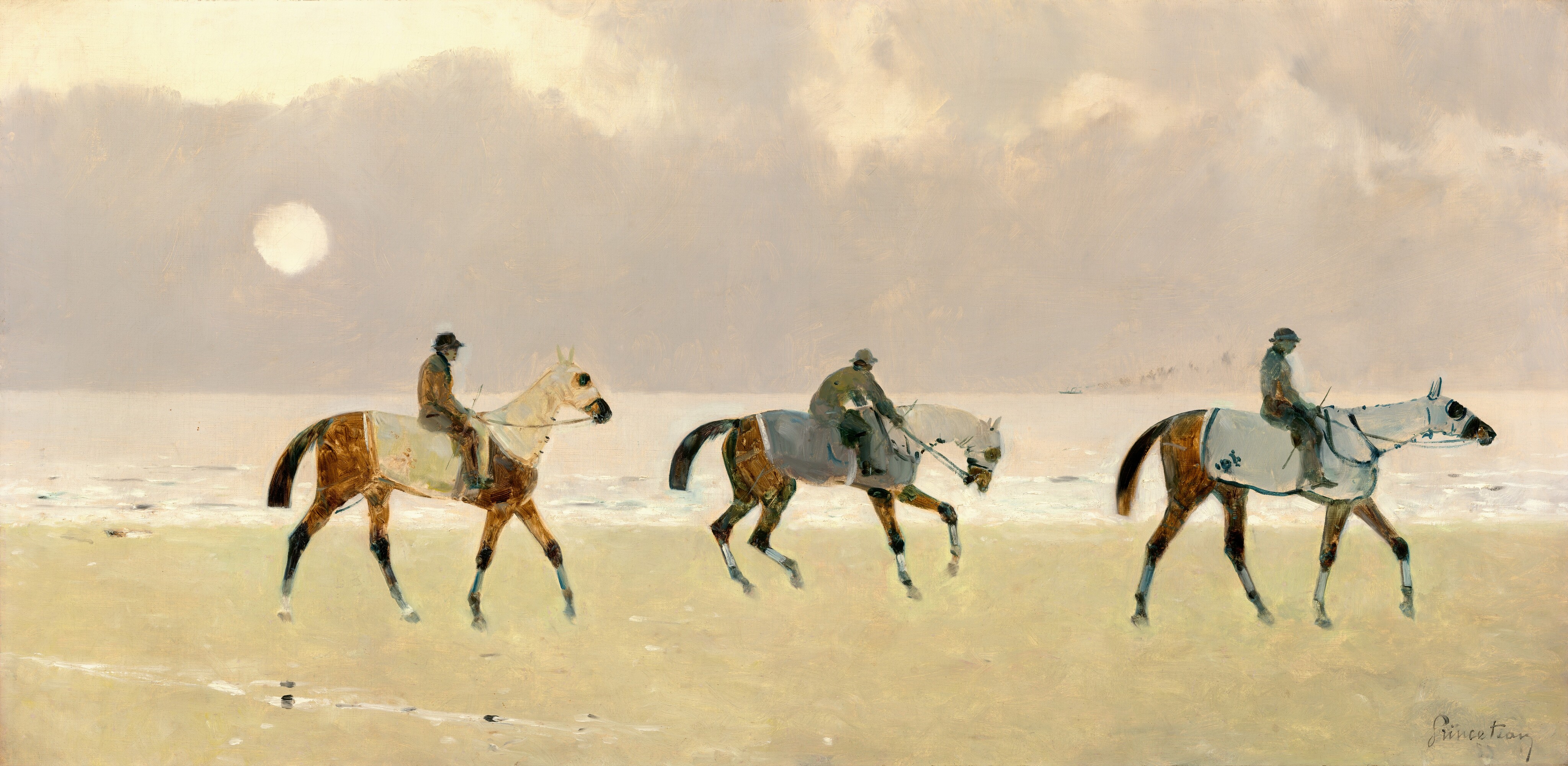 Riders on the Beach at Dieppe by René Pierre Charles Princeteau