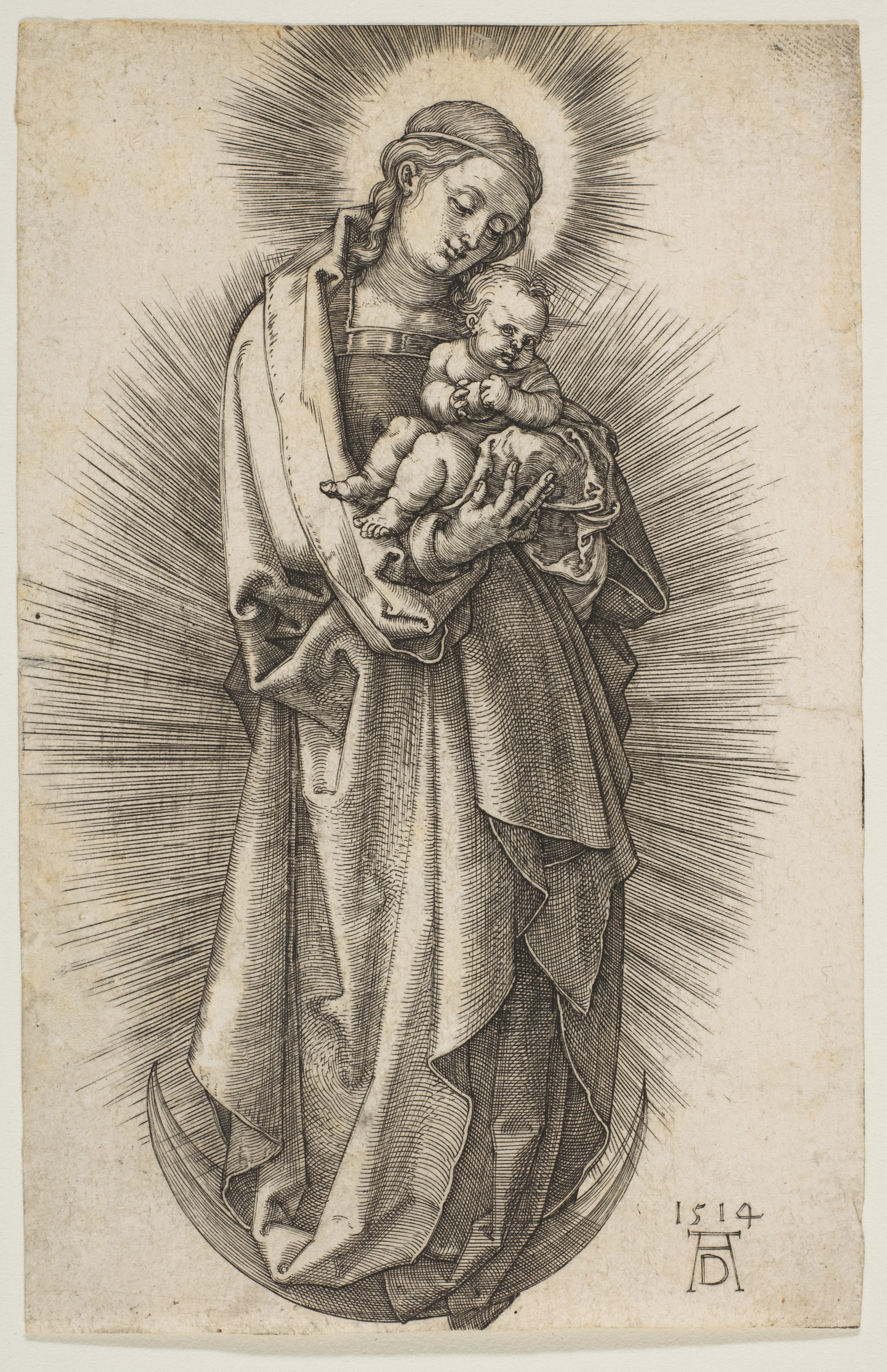 Virgin and Child on the Crescent with a Diadem by Albrecht Dürer