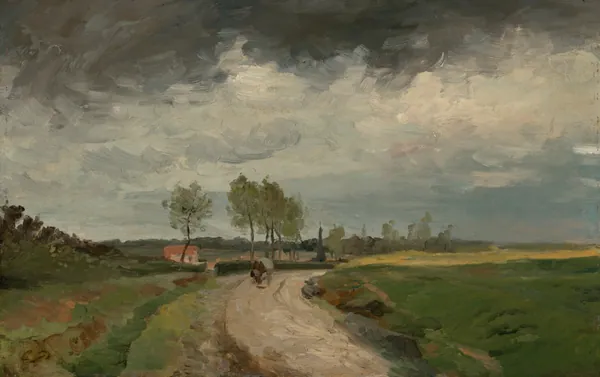 Landscape, Distant Village by Charles-François Daubigny
