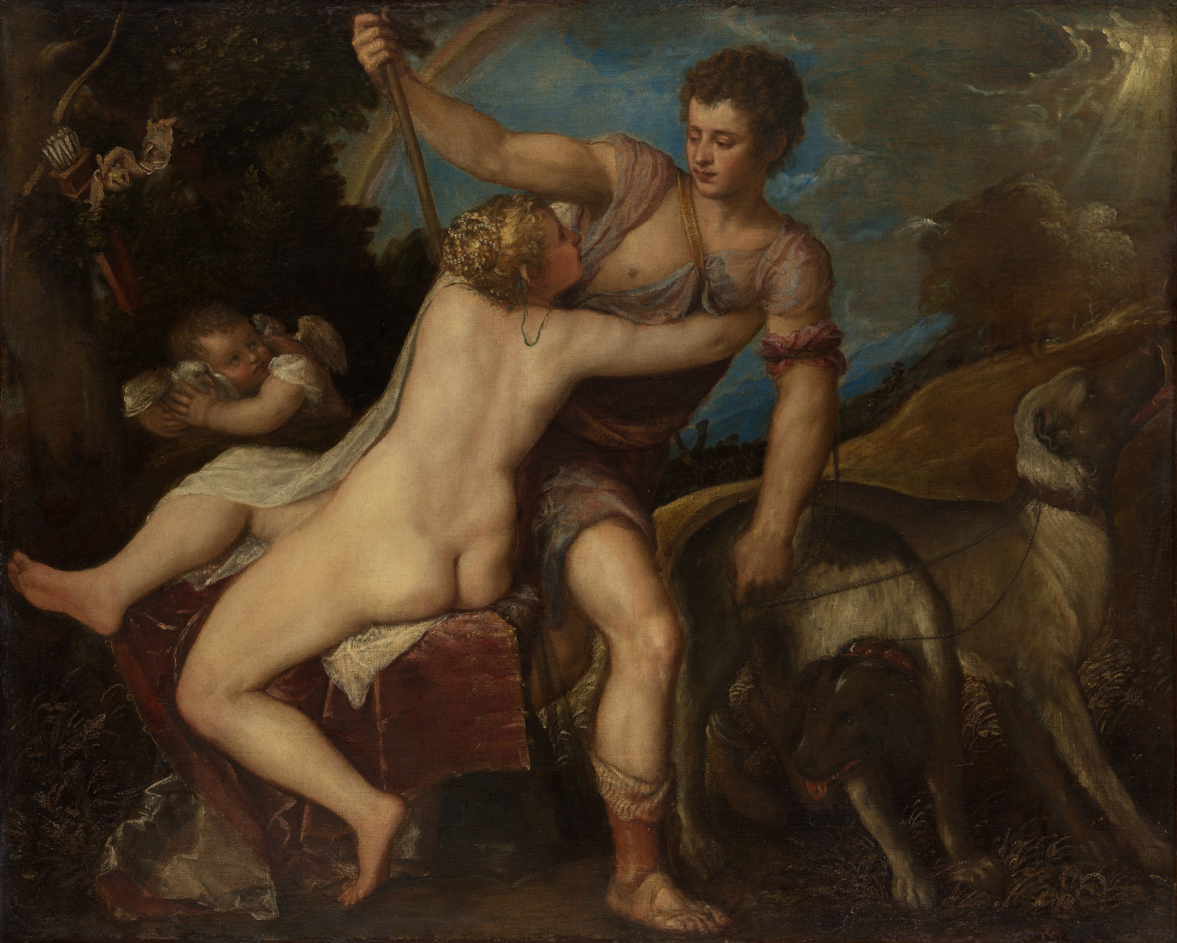 Venus and Adonis by Titian (Tiziano Vecellio)