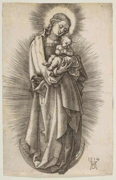 Virgin and Child on the Crescent with a Diadem by Albrecht Dürer