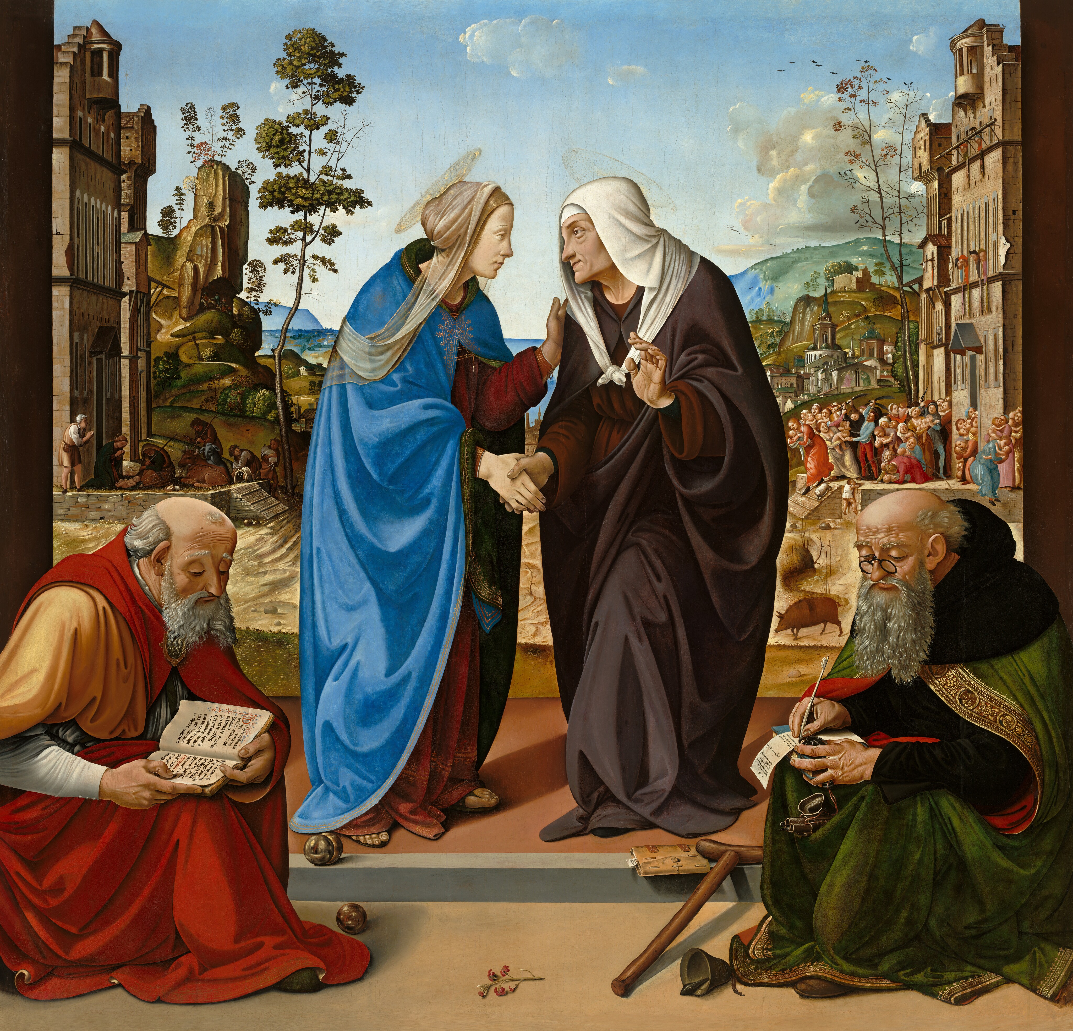 The Visitation with Saint Nicholas and Saint Anthony Abbot by Piero di Cosimo