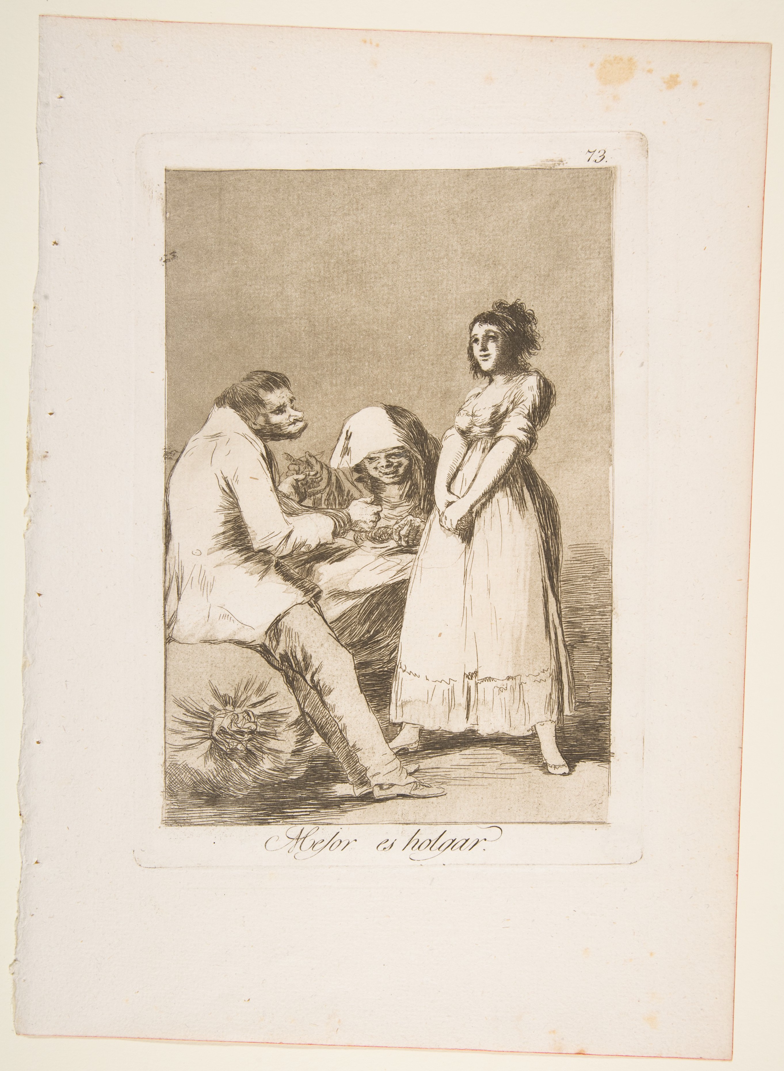 Plate 73 from "Los Caprichos": It is better to be lazy (Mejor es holgar) by Goya (Francisco de Goya y Lucientes)