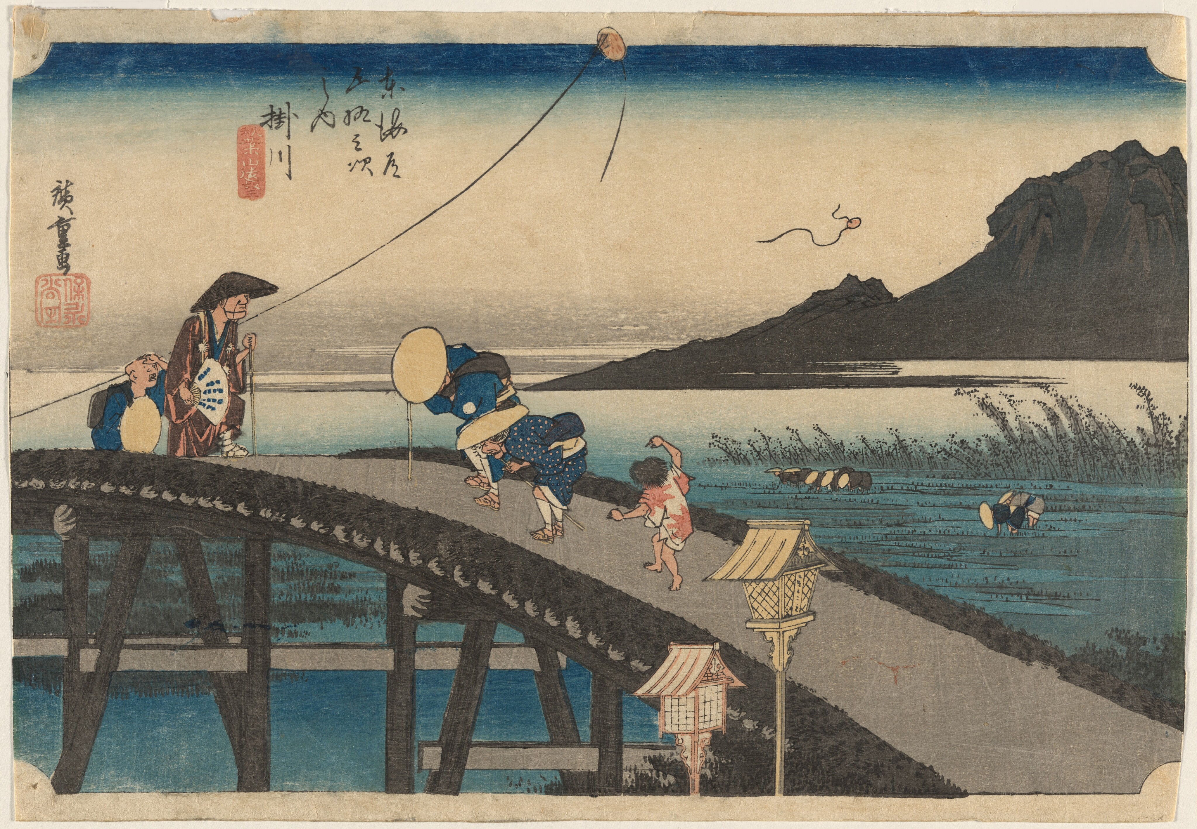 Distant View of Mount Akiha, Kakegawa by Andō Hiroshige