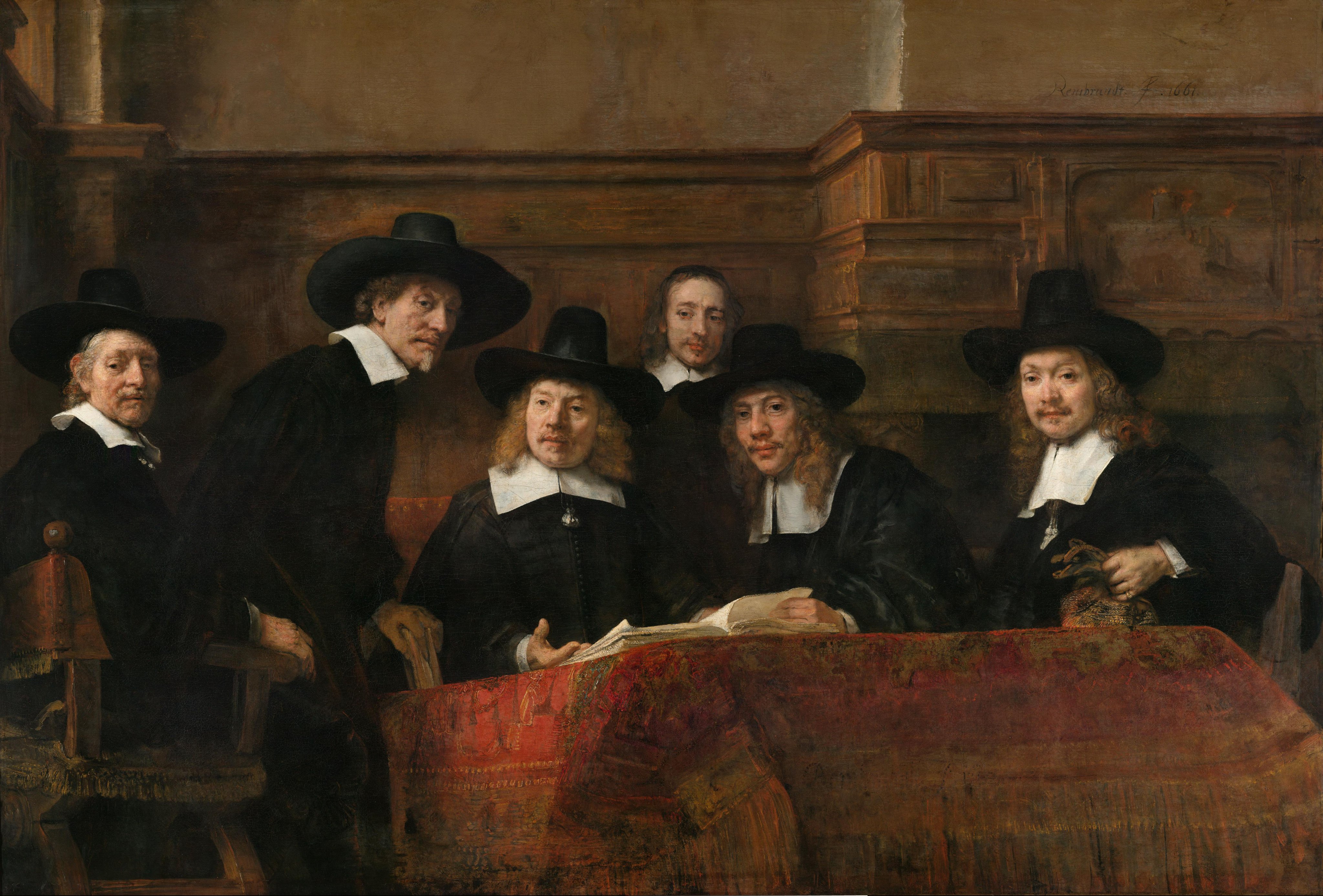 The Sampling Officials of the Amsterdam Drapers’ Guild, known as ‘The Syndics’ by Rembrandt van Rijn