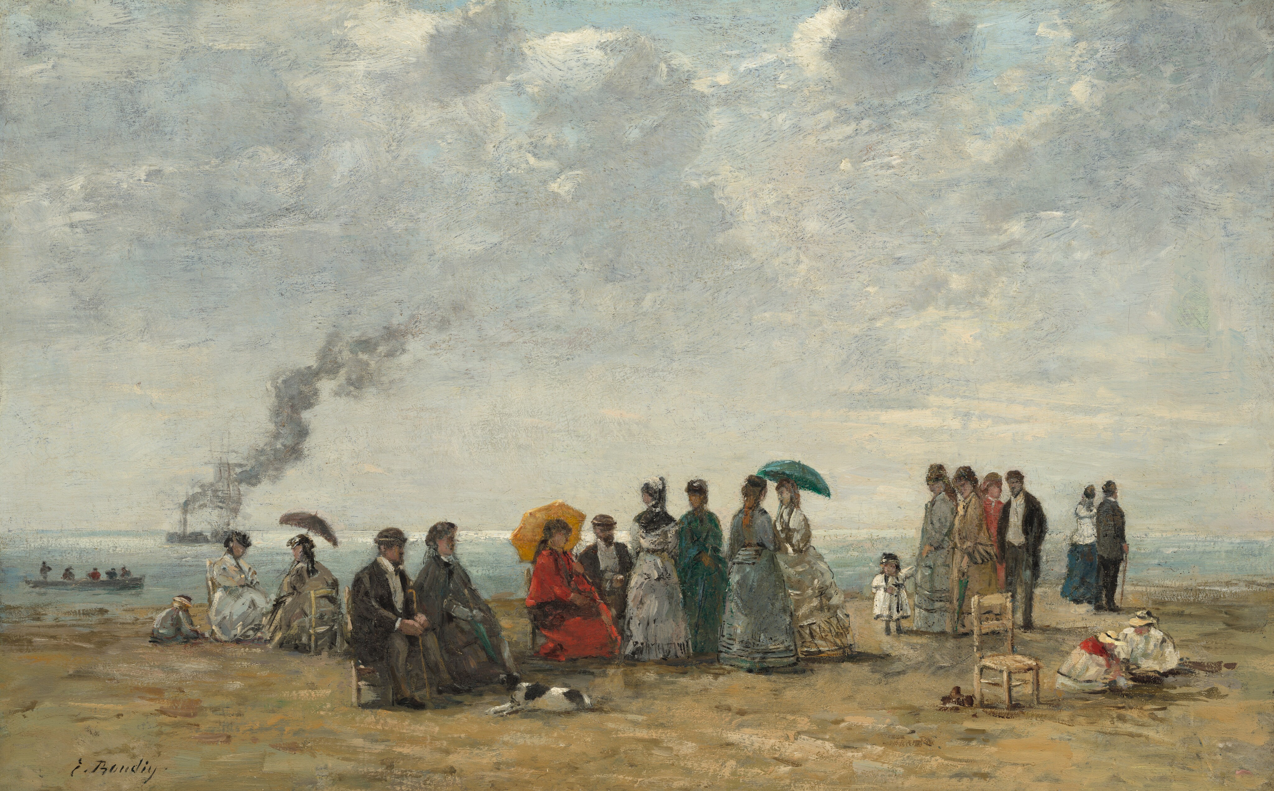Figures on the Beach by Eugène Boudin