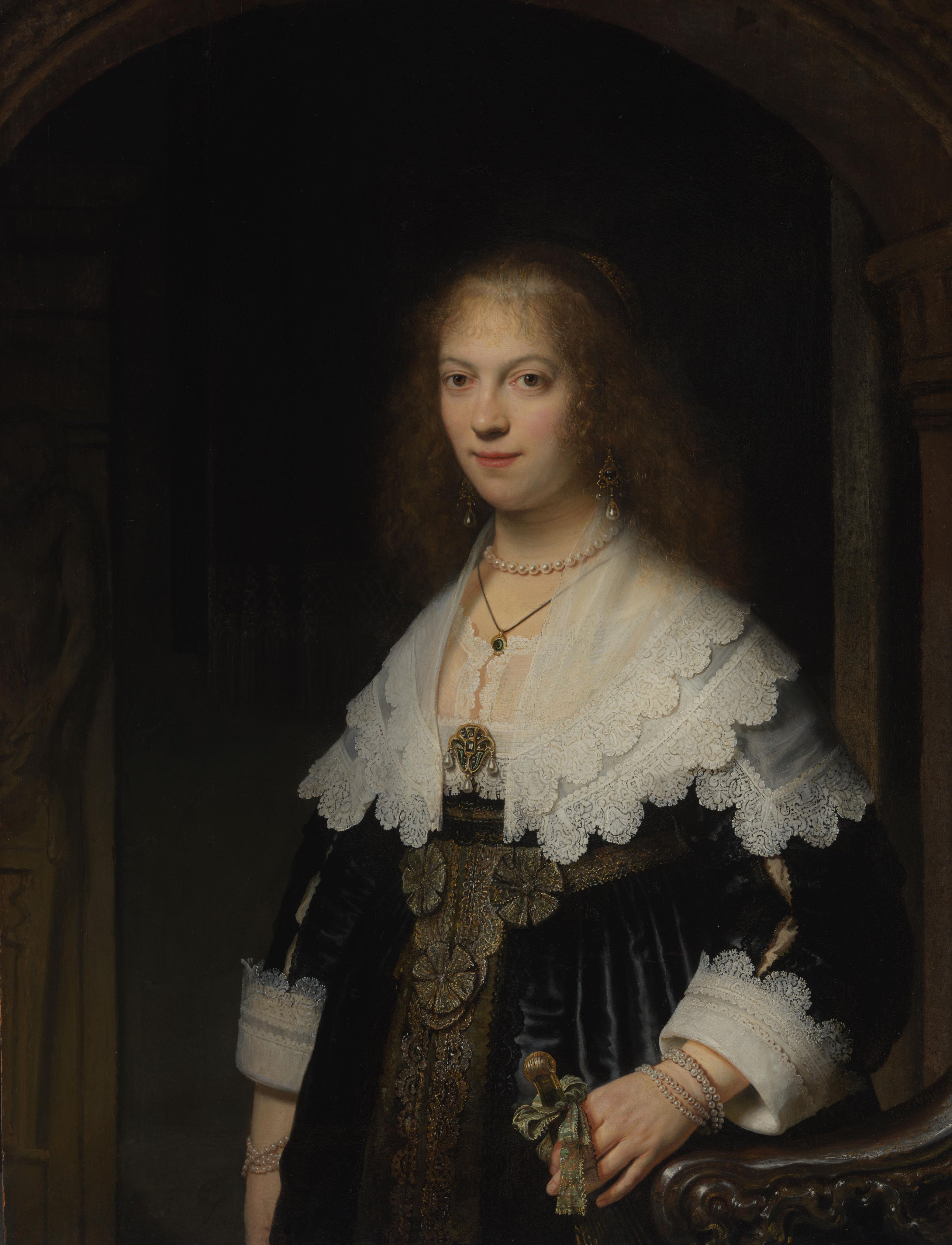 Portrait of a woman, possibly Maria Trip by Rembrandt van Rijn