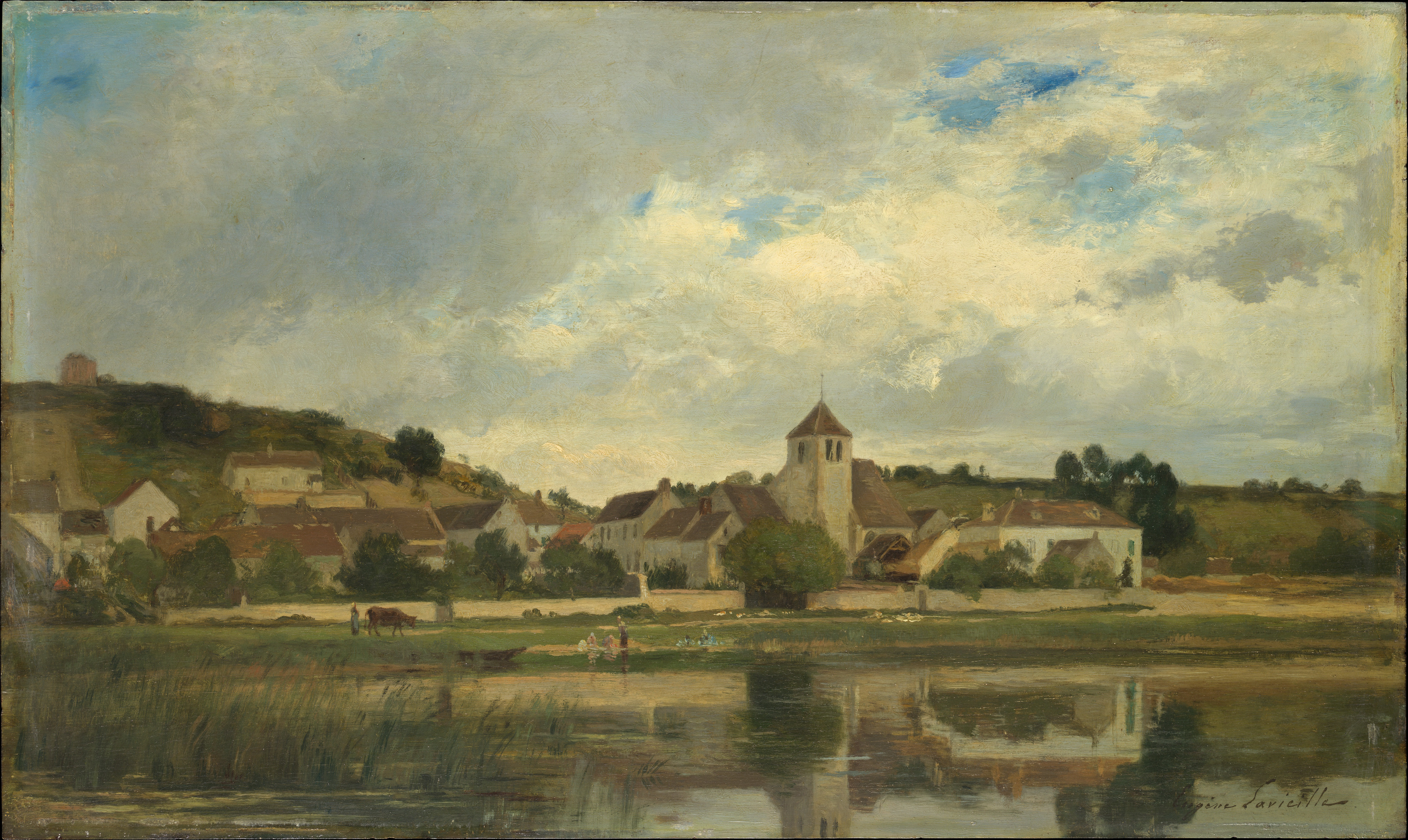 The Village of La Celle-sous-Moret by Eugène Lavieille